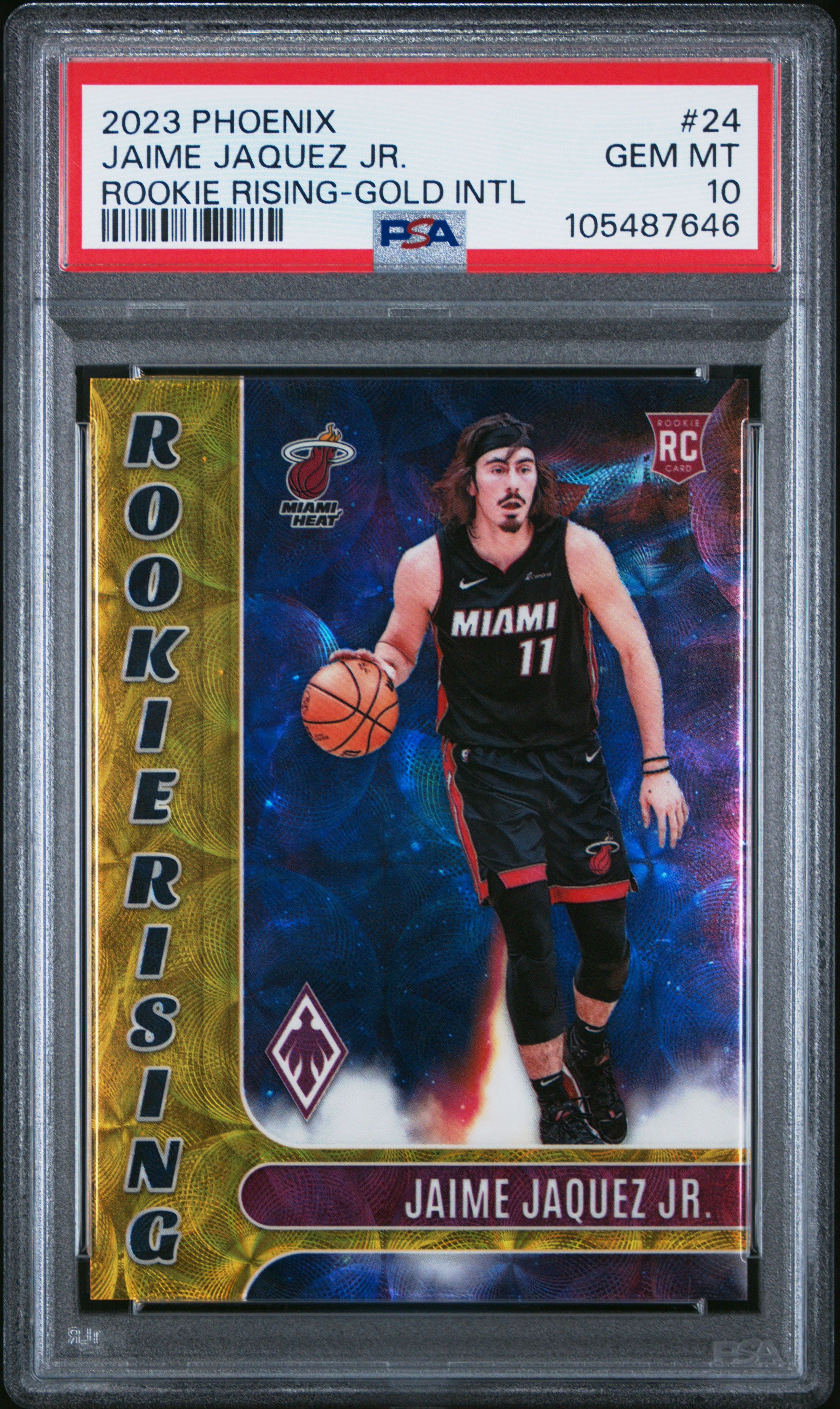 2023 Panini Phoenix Rookie Rising Jaime Jaquez Jr. #24 (Rookie Rising-Gold Intl) Gem Mt 10 front