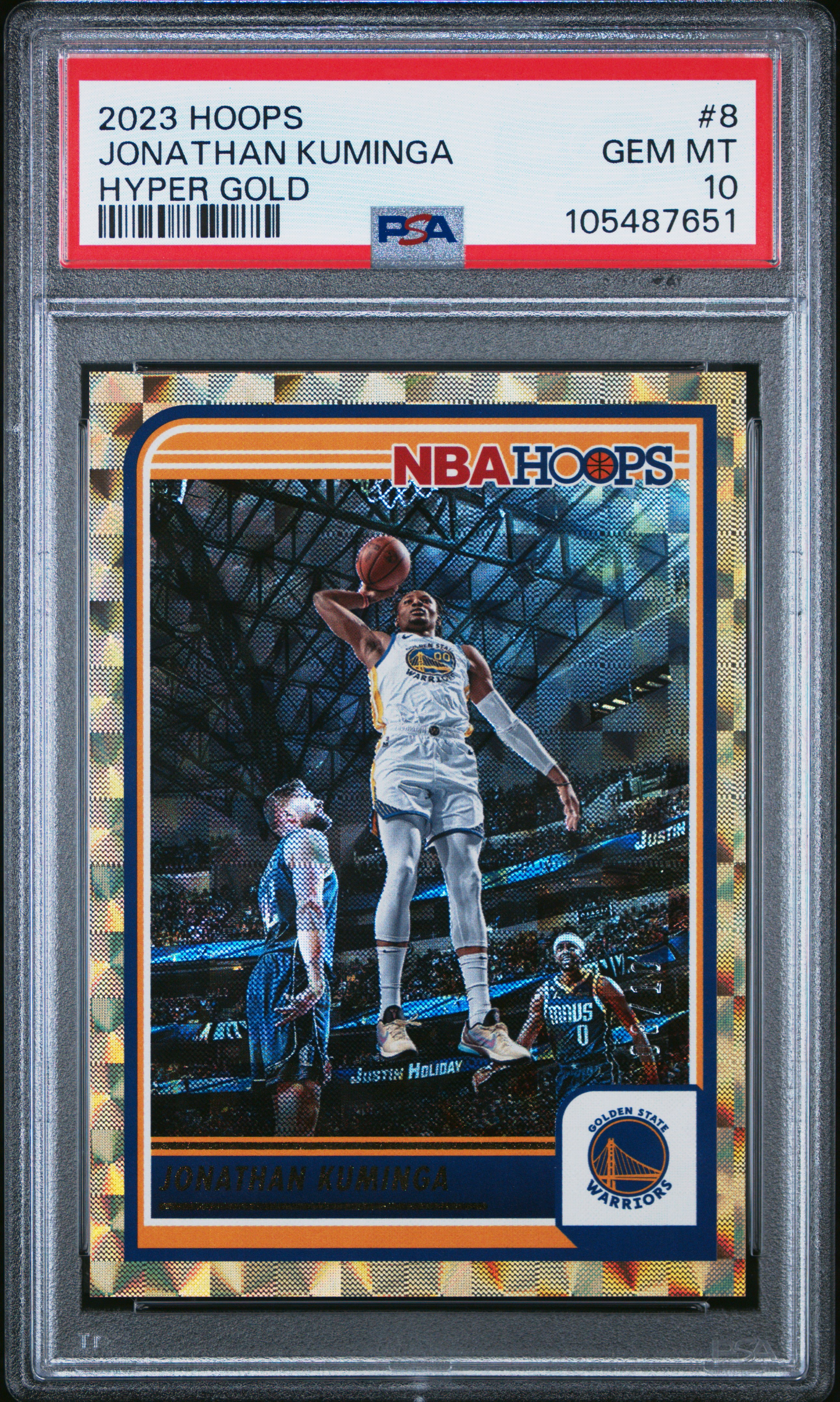 2023 Panini Nba Hoops Jonathan Kuminga #8 (Hyper Gold) Gem Mt 10 front