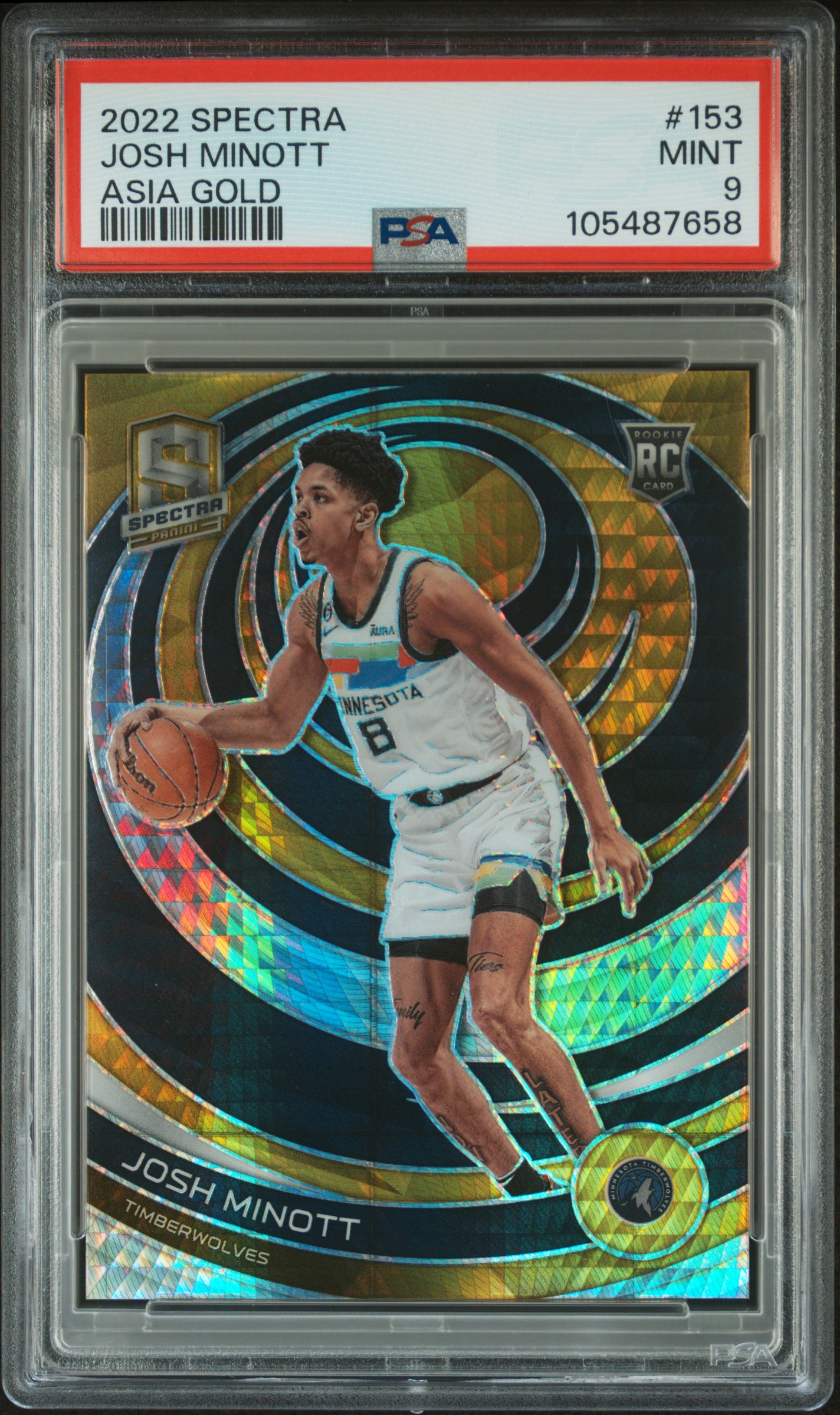 2022 Panini Spectra Josh Minott #153 (Asia Gold) Mint 9 front