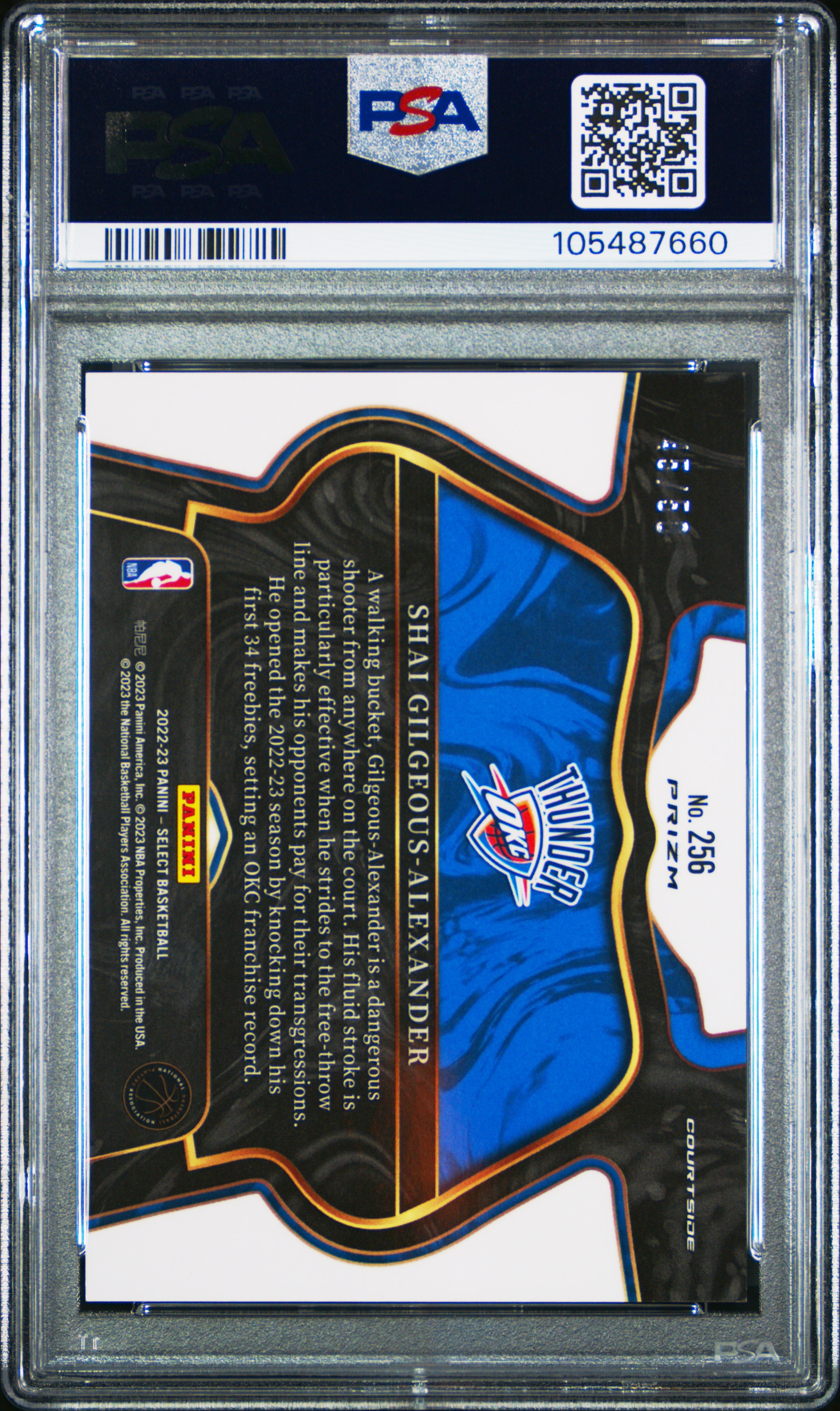 2022 Panini Select S. Gilgeous-Alexander #256 (Green Wave) Mint 9 back