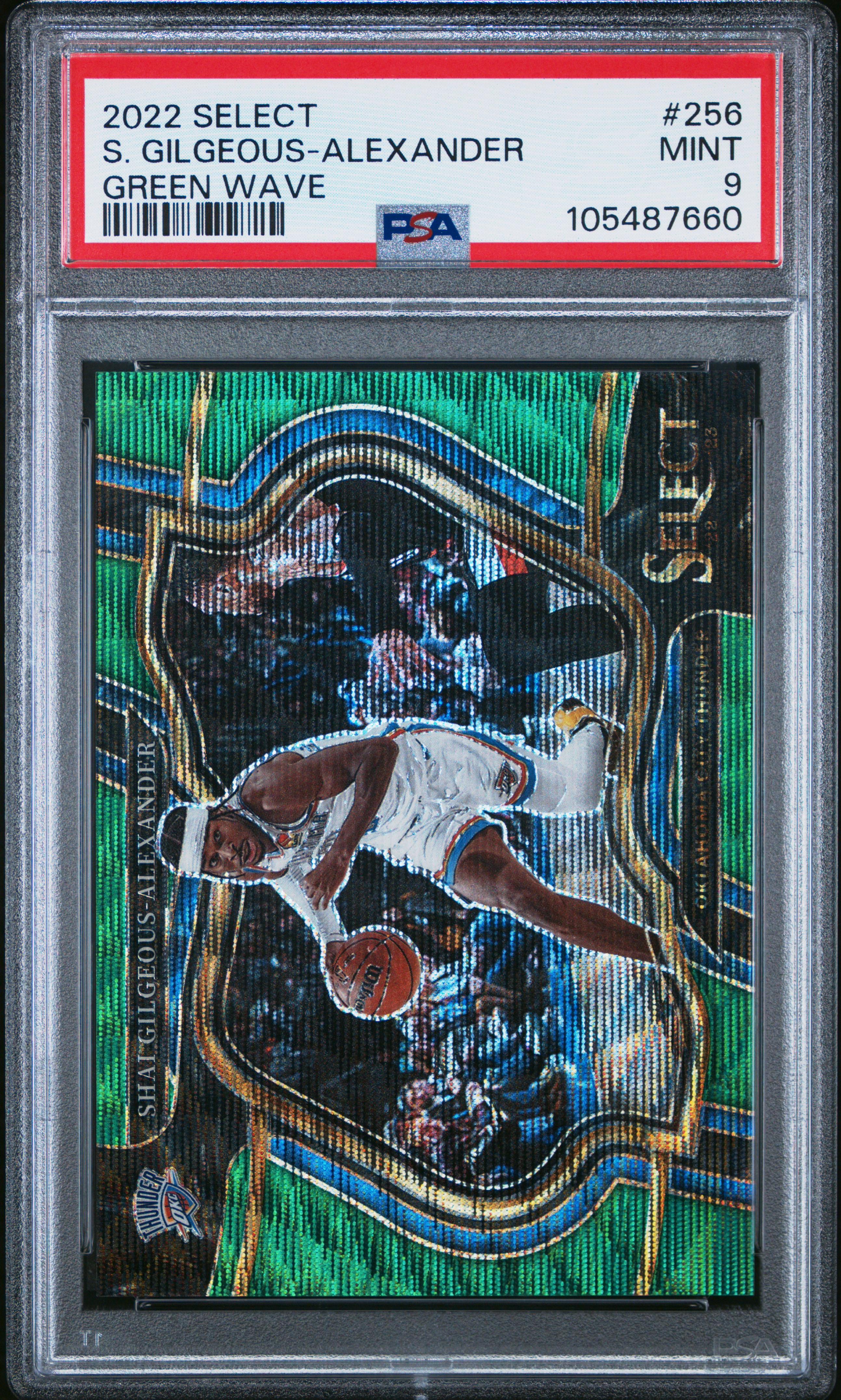 2022 Panini Select S. Gilgeous-Alexander #256 (Green Wave) Mint 9 front