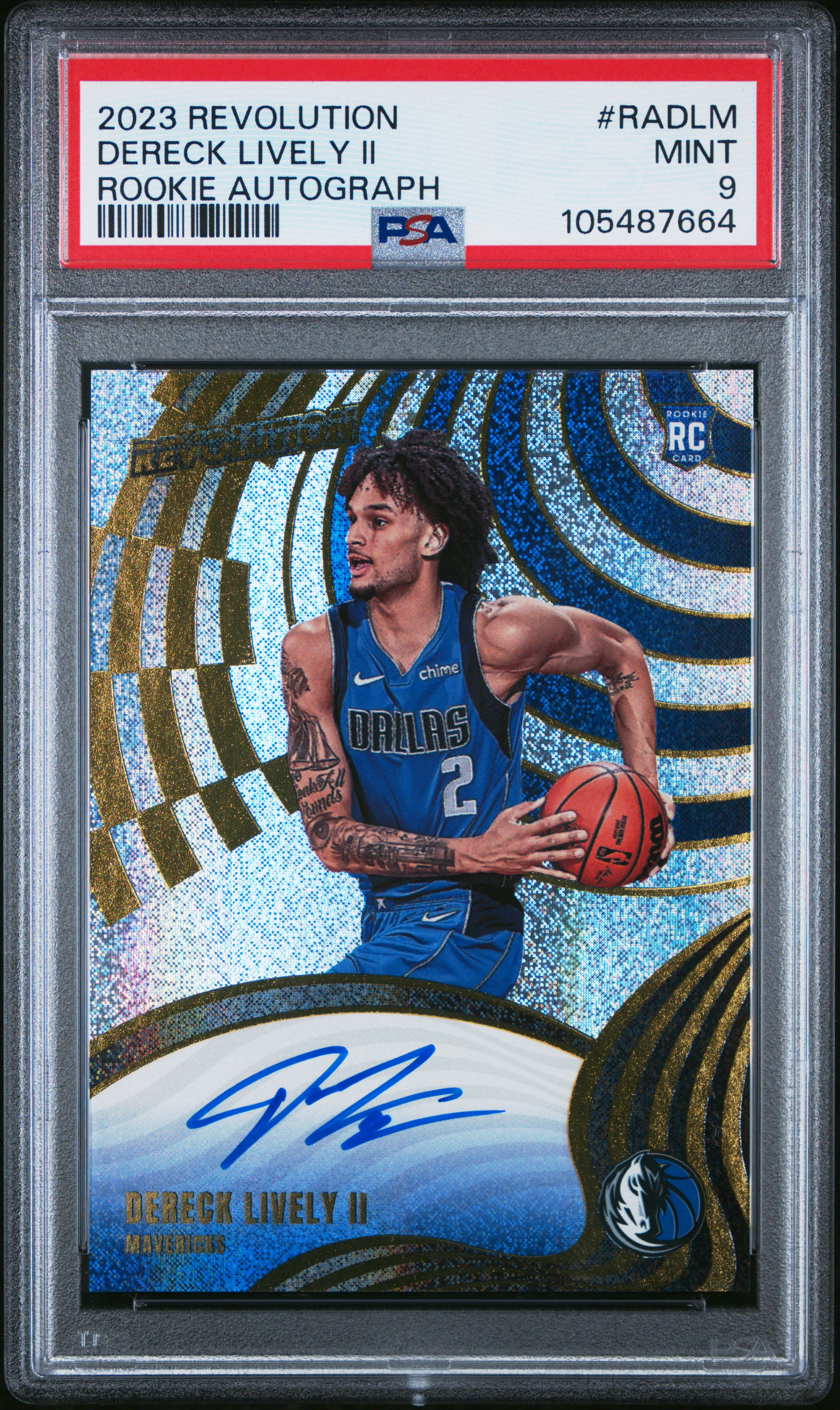 2023 Panini Revolution Rookie Autographs Dereck Lively Ii #Radlm Mint 9 front