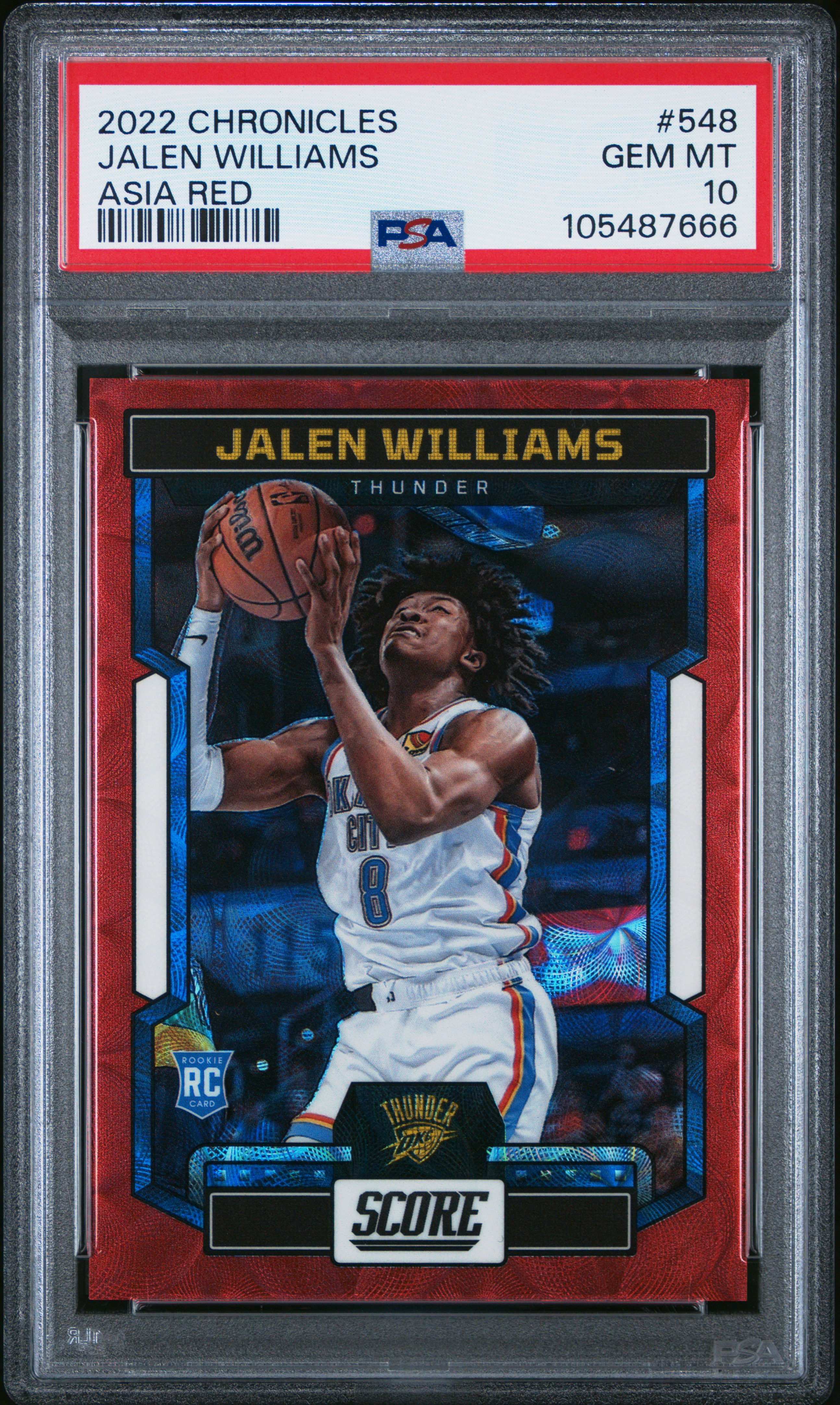 2022 Panini Chronicles Jalen Williams #548 (Asia Red) Gem Mt 10 front