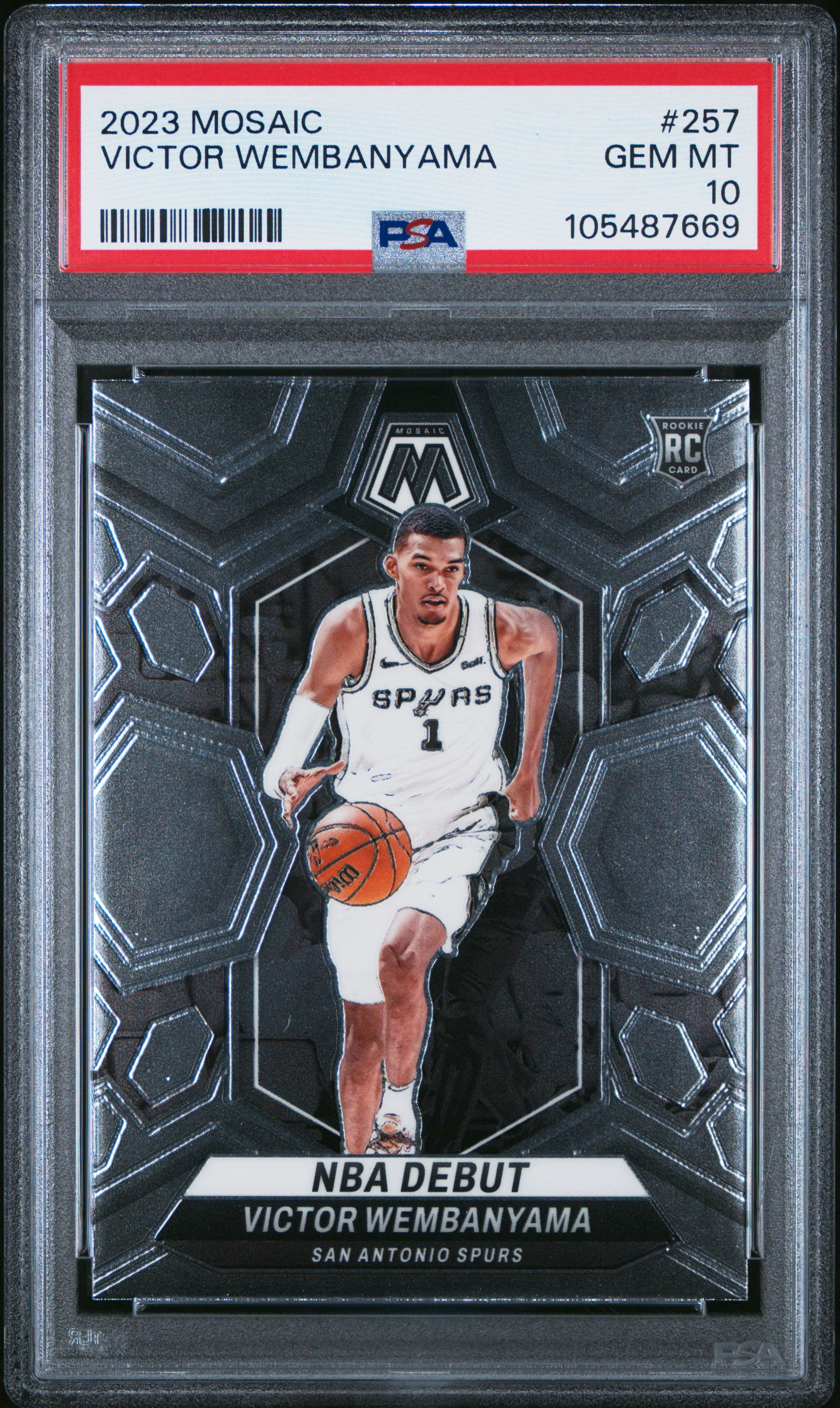 2023 Panini Mosaic Victor Wembanyama #257 Gem Mt 10 front