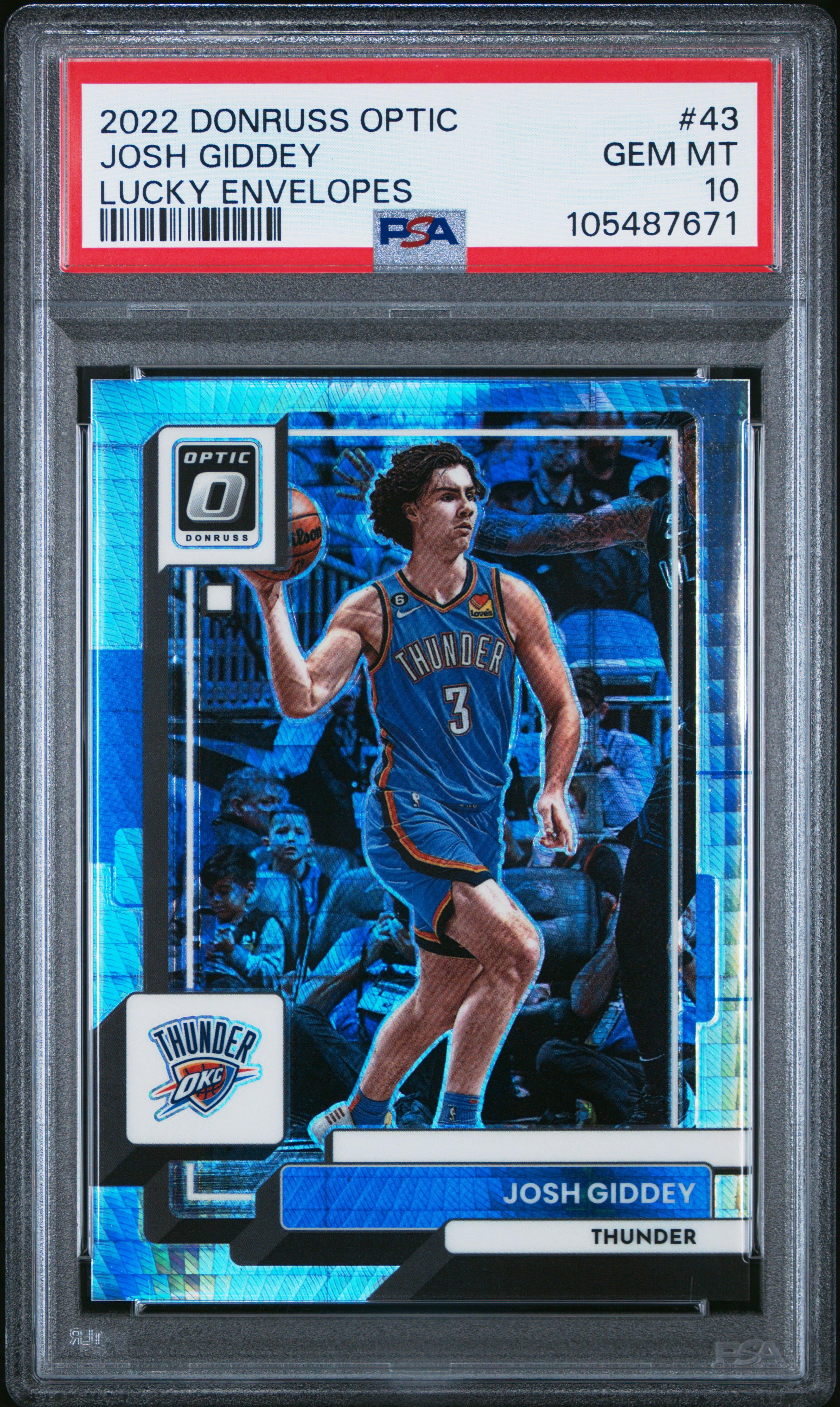 2022 Panini Donruss Optic Josh Giddey #43 (Lucky Envelopes) Gem Mt 10 front