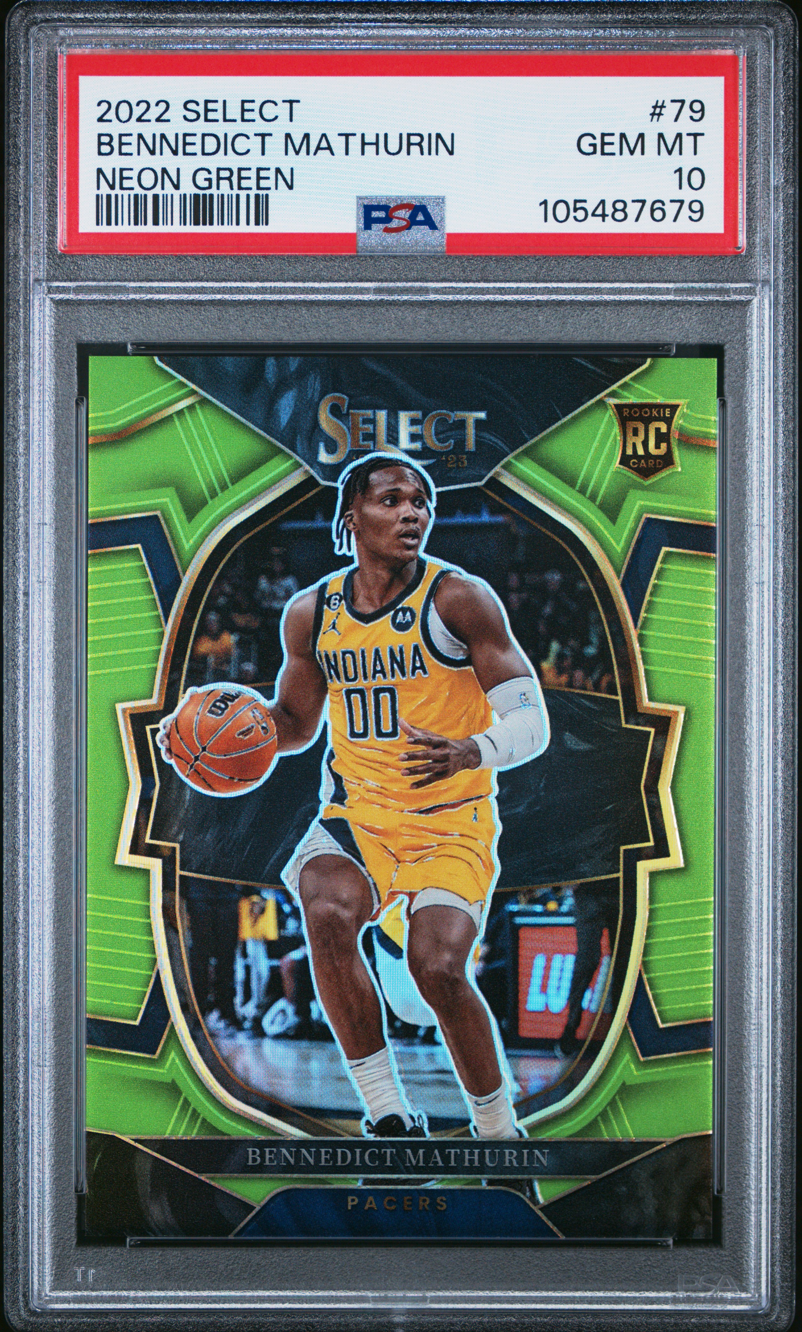 2022 Panini Select Bennedict Mathurin #79 (Neon Green) Gem Mt 10 front