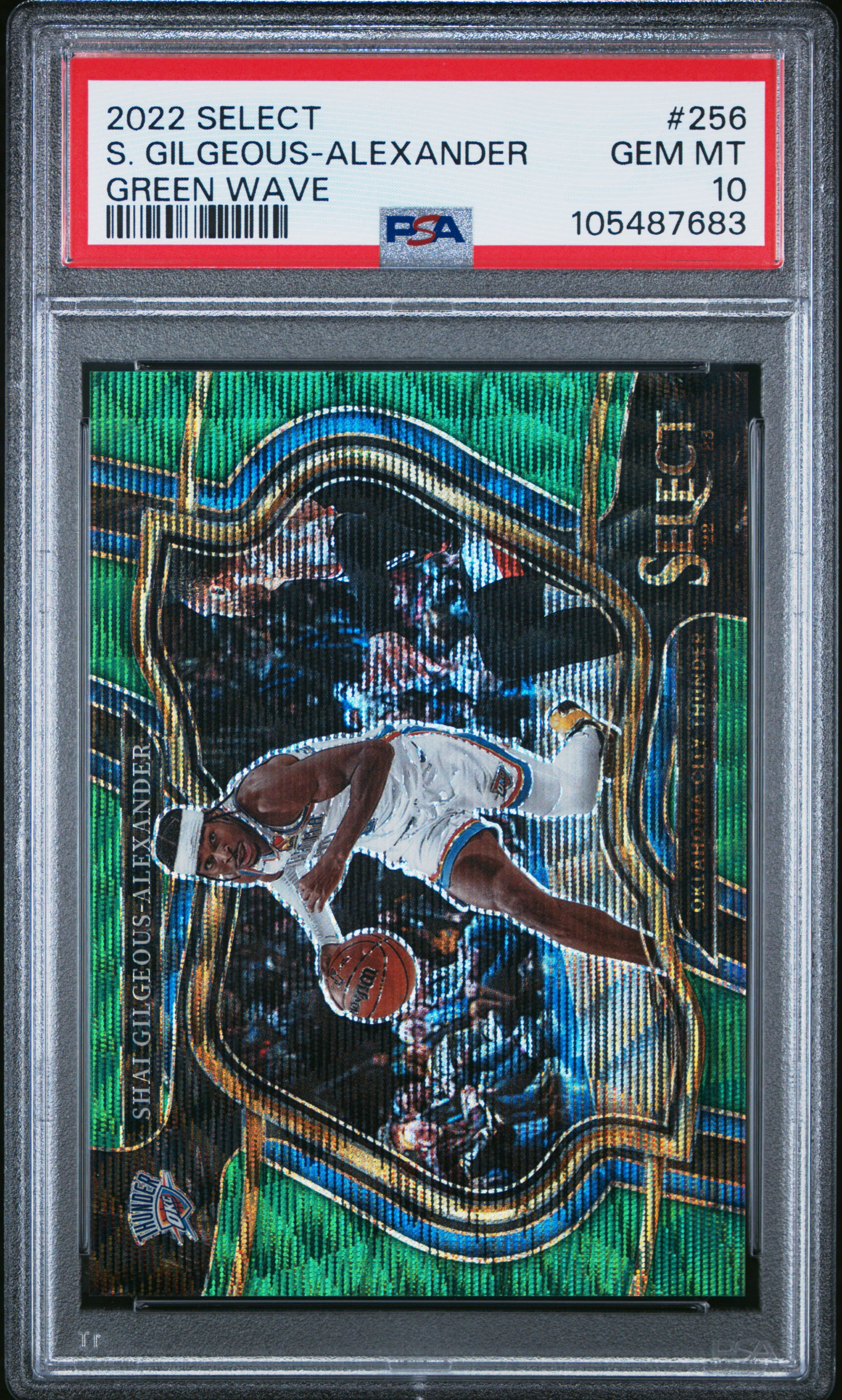 2022 Panini Select S. Gilgeous-Alexander #256 (Green Wave) Gem Mt 10 front