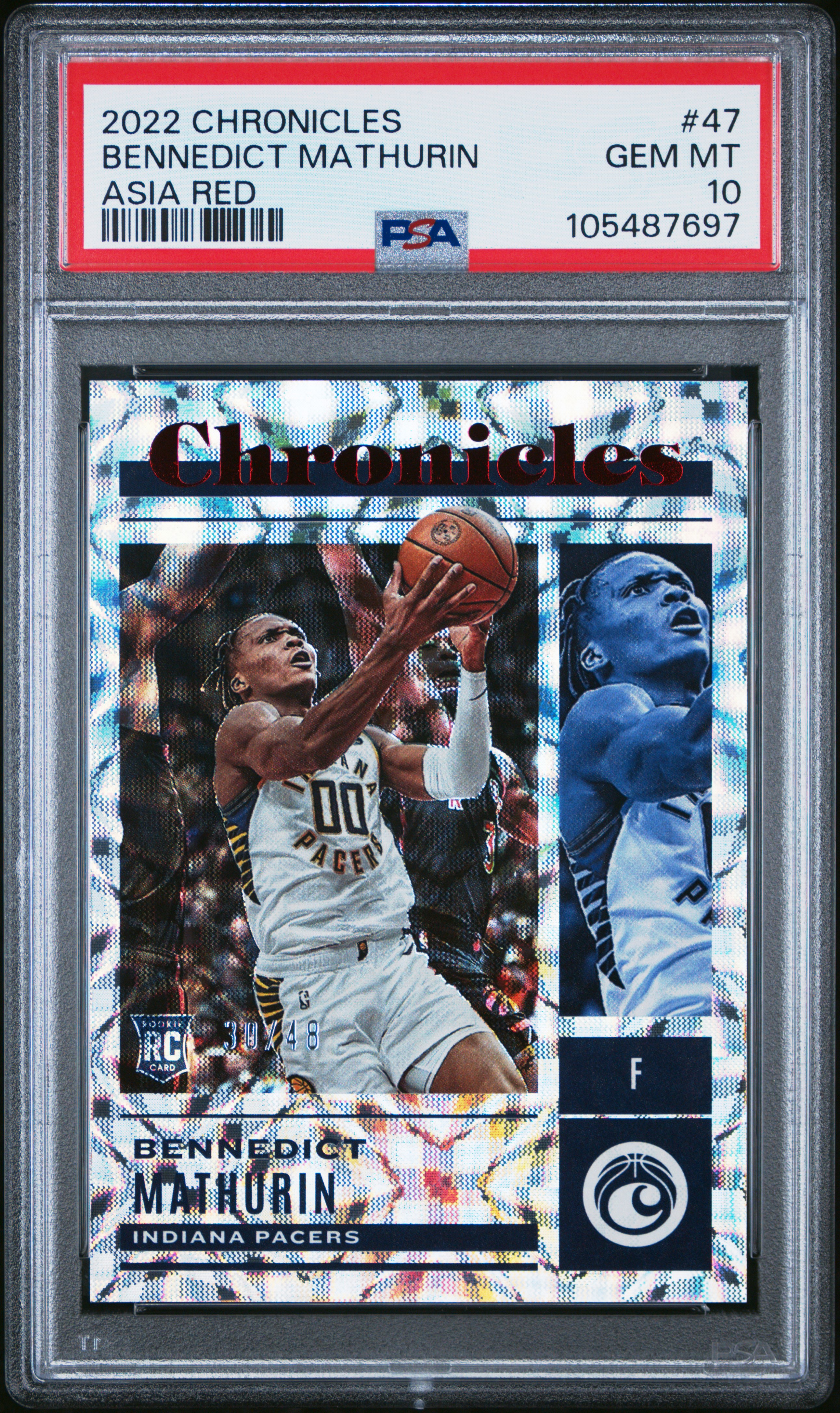 2022 Panini Chronicles Bennedict Mathurin #47 (Asia Red) Gem Mt 10 front