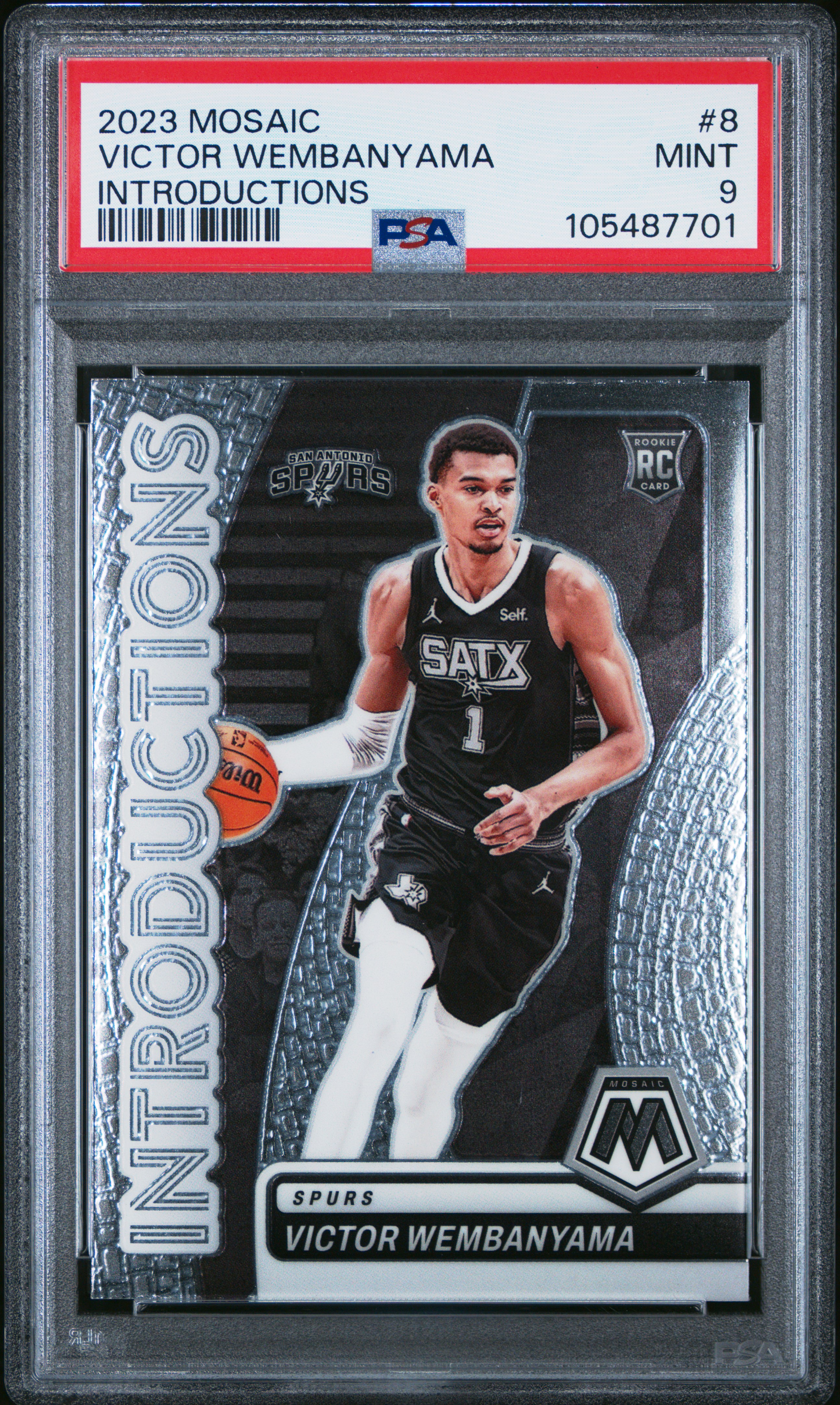 2023 Panini Mosaic Introductions Victor Wembanyama #8 Mint 9 front