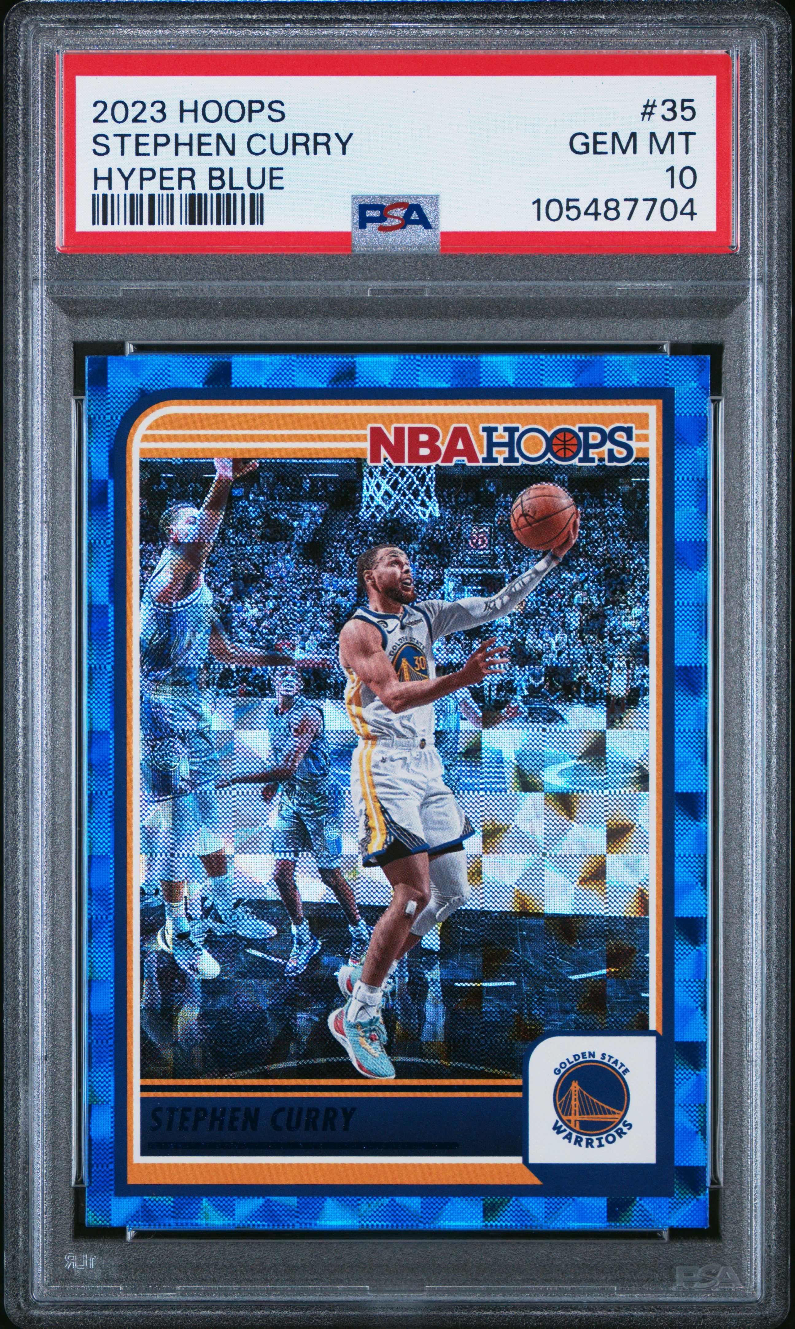 2023 Panini Nba Hoops Stephen Curry #35 (Hyper Blue) Gem Mt 10 front