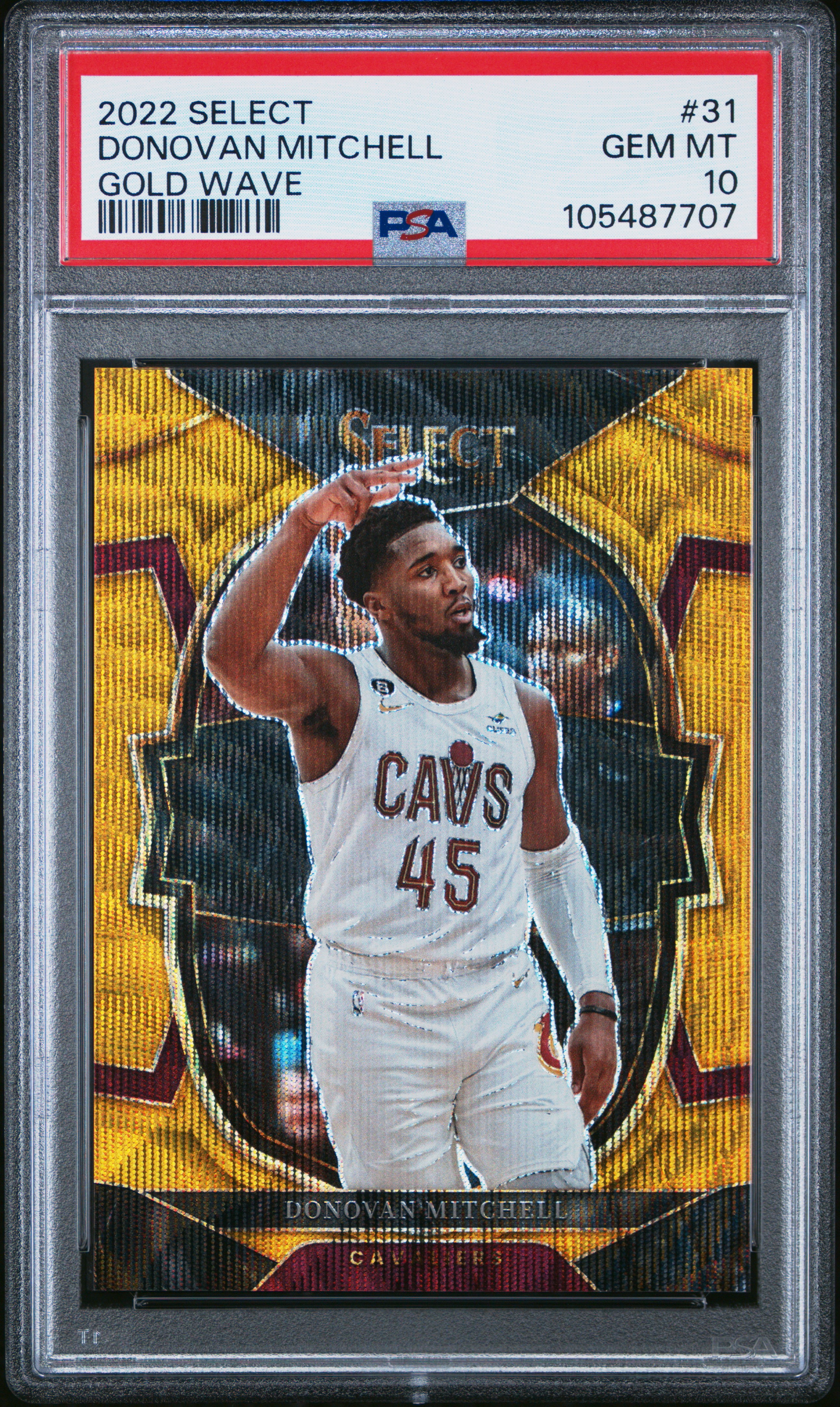 2022 Panini Select Donovan Mitchell #31 (Gold Wave) Gem Mt 10 front