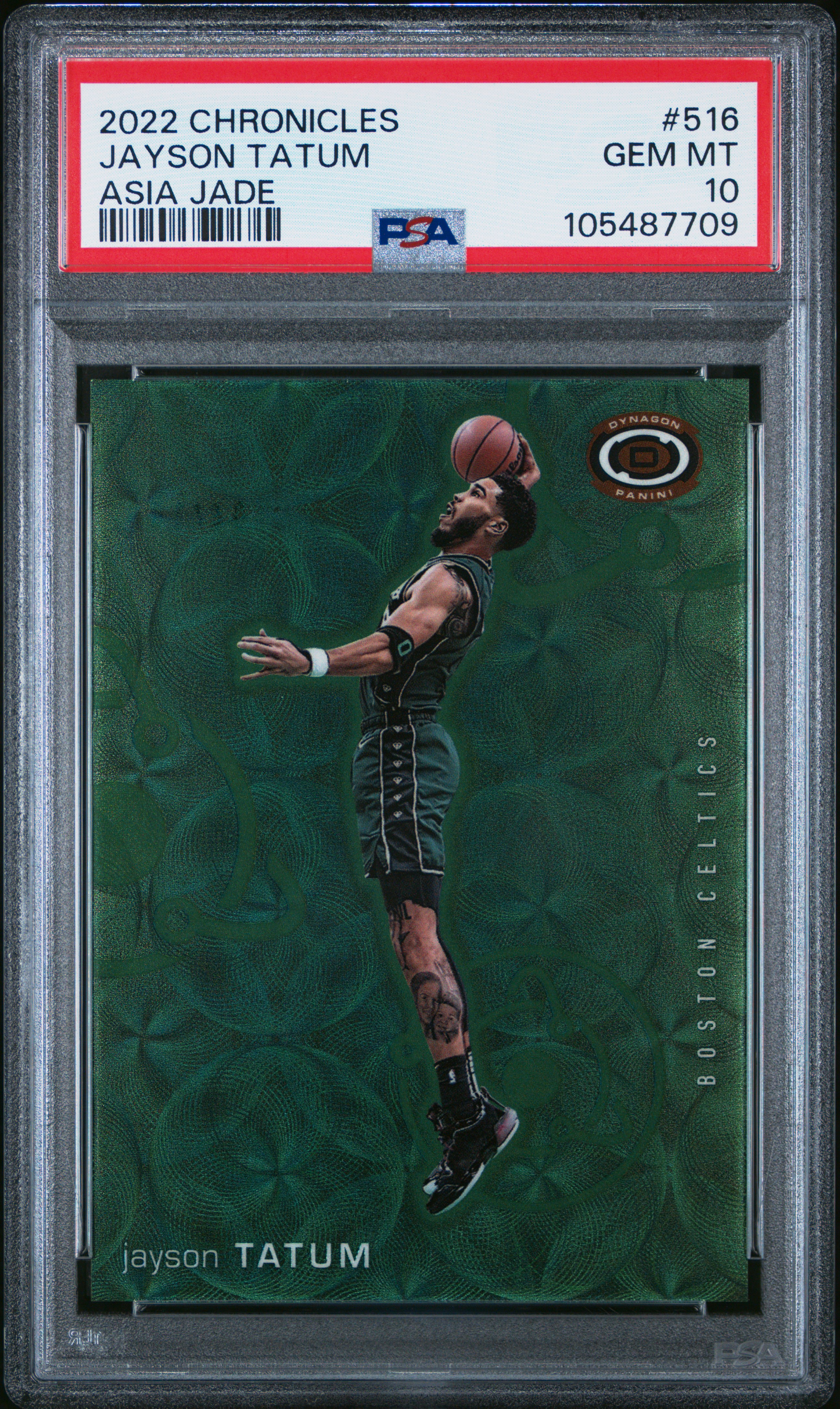 2022 Panini Chronicles Jayson Tatum #516 (Asia Jade) Gem Mt 10 front