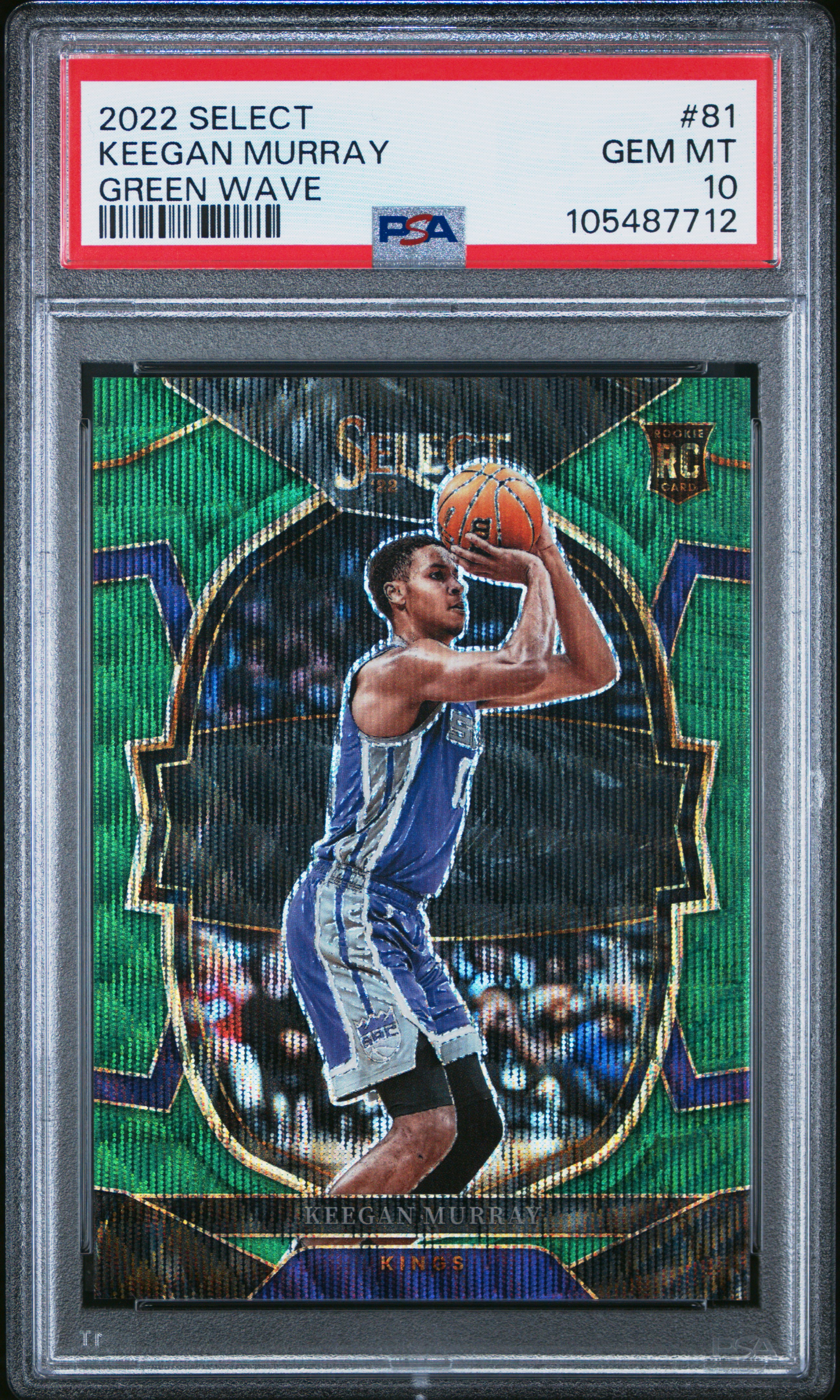 2022 Panini Select Keegan Murray #81 (Green Wave) Gem Mt 10 front