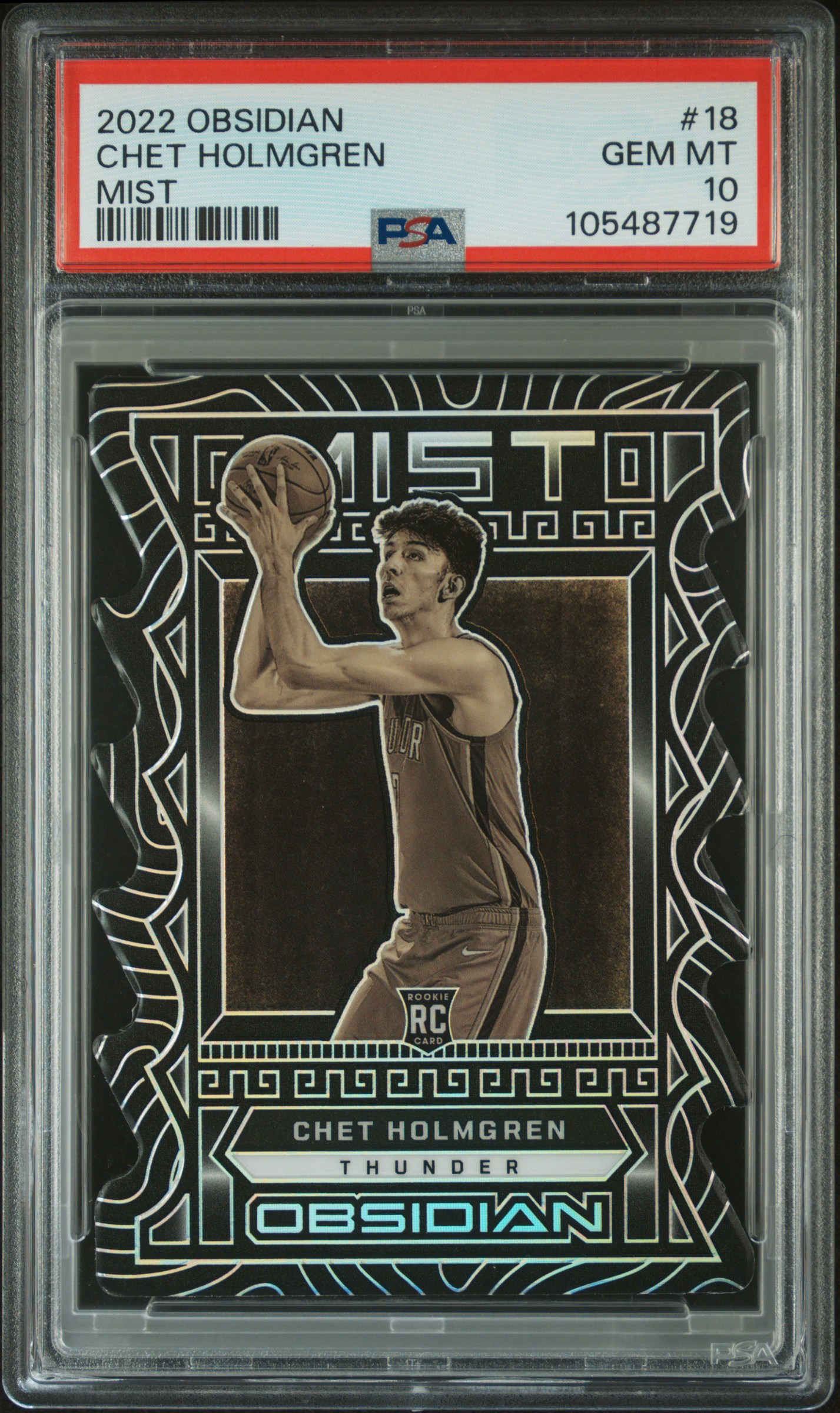 2022 Panini Obsidian Mist Chet Holmgren #18 Gem Mt 10 front