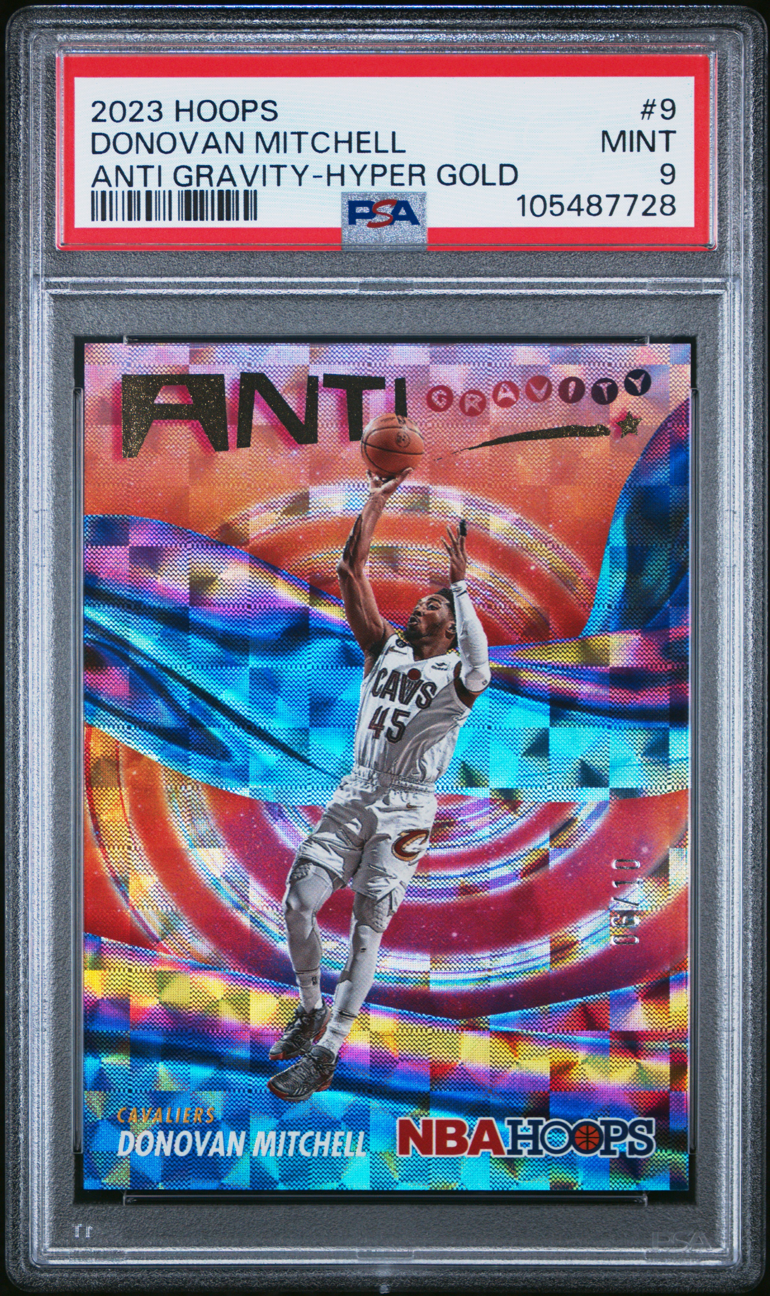 2023 Panini Nba Hoops Anti Gravity Donovan Mitchell #9 (Anti Gravity-Hyper Gold) Mint 9 front