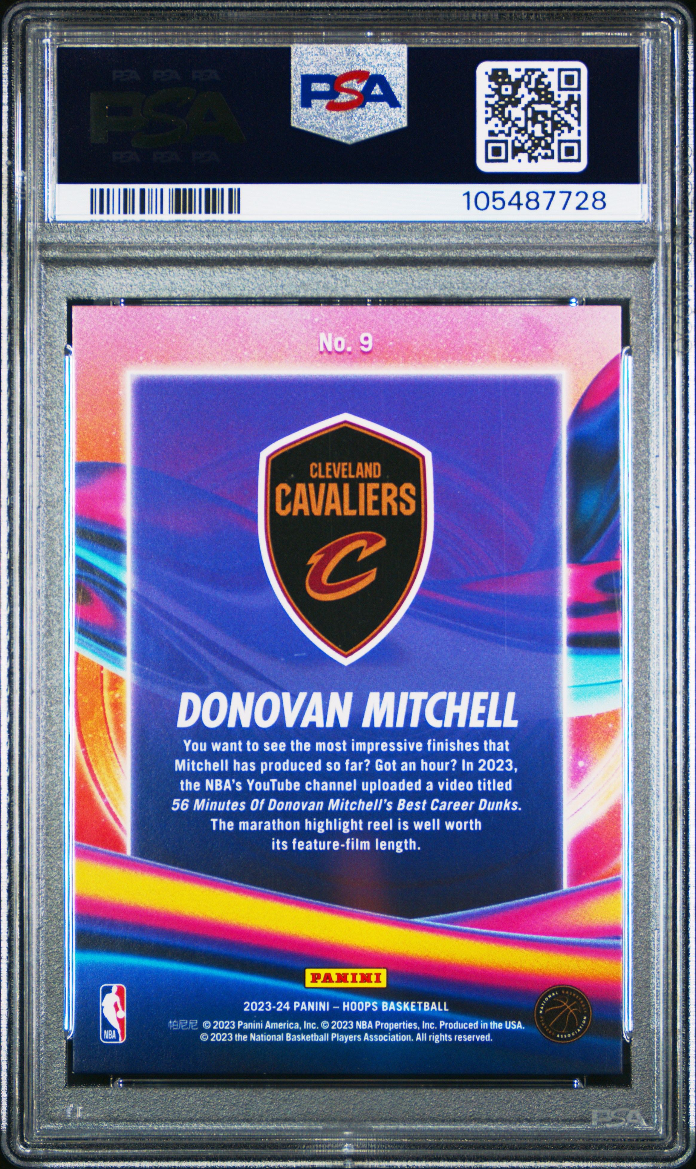 2023 Panini Nba Hoops Anti Gravity Donovan Mitchell #9 (Anti Gravity-Hyper Gold) Mint 9 back