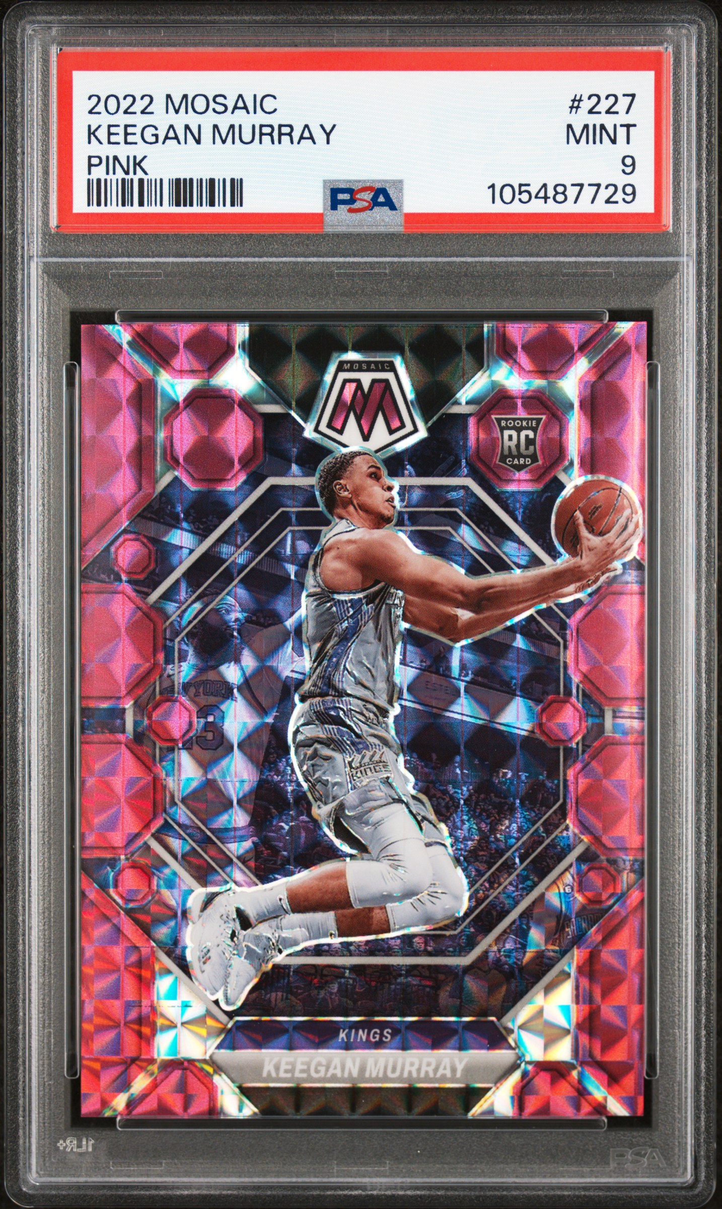 2022 Panini Mosaic Keegan Murray #227 (Pink) Mint 9 front