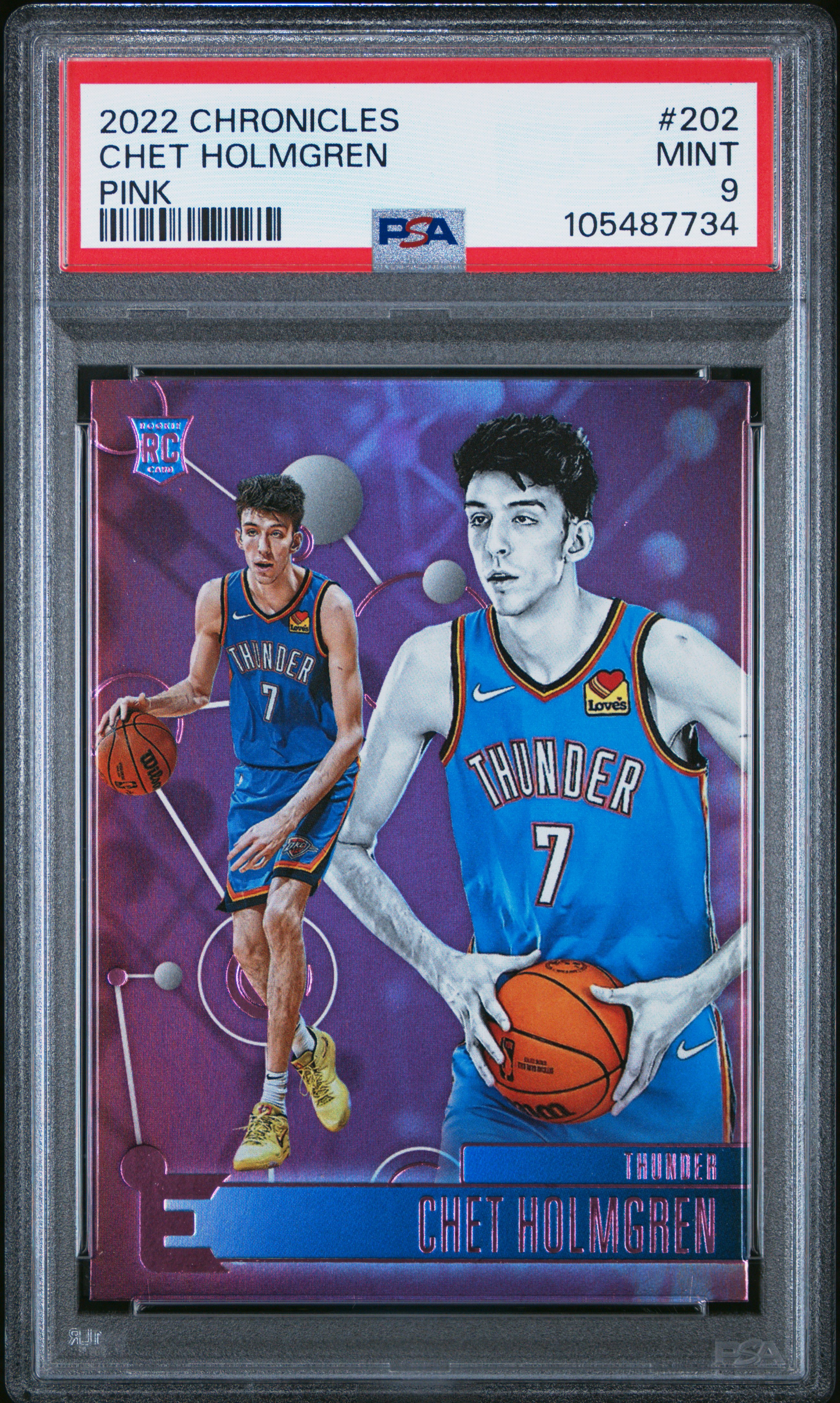 2022 Panini Chronicles Chet Holmgren #202 (Pink) Mint 9 front