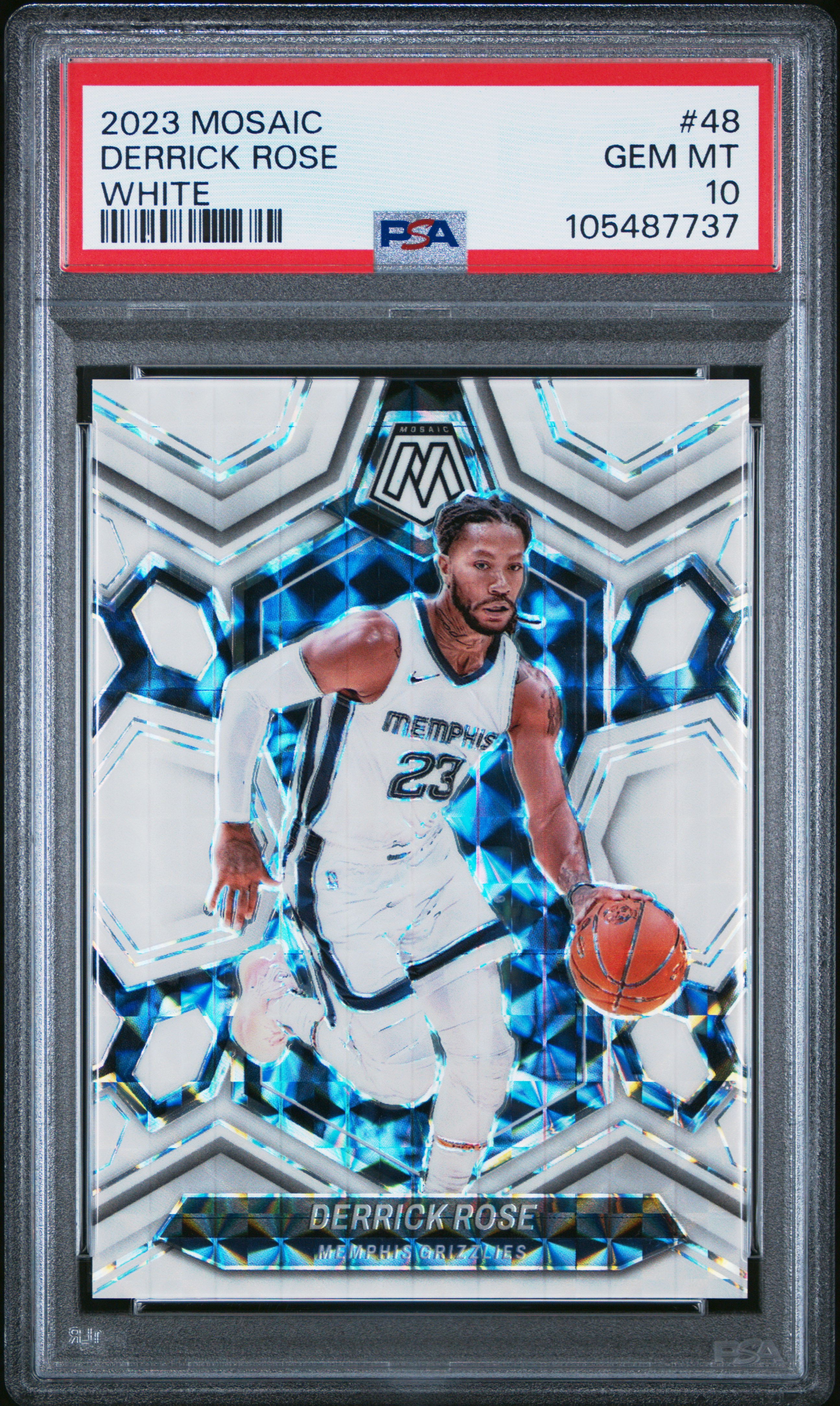 2023 Panini Mosaic Derrick Rose #48 (White) Gem Mt 10 front