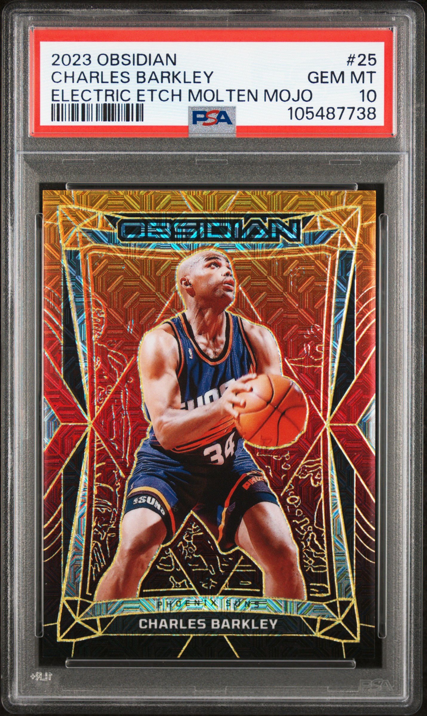2023 Panini Obsidian Charles Barkley #25 (Electric Etch Molten Mojo) Gem Mt 10 front