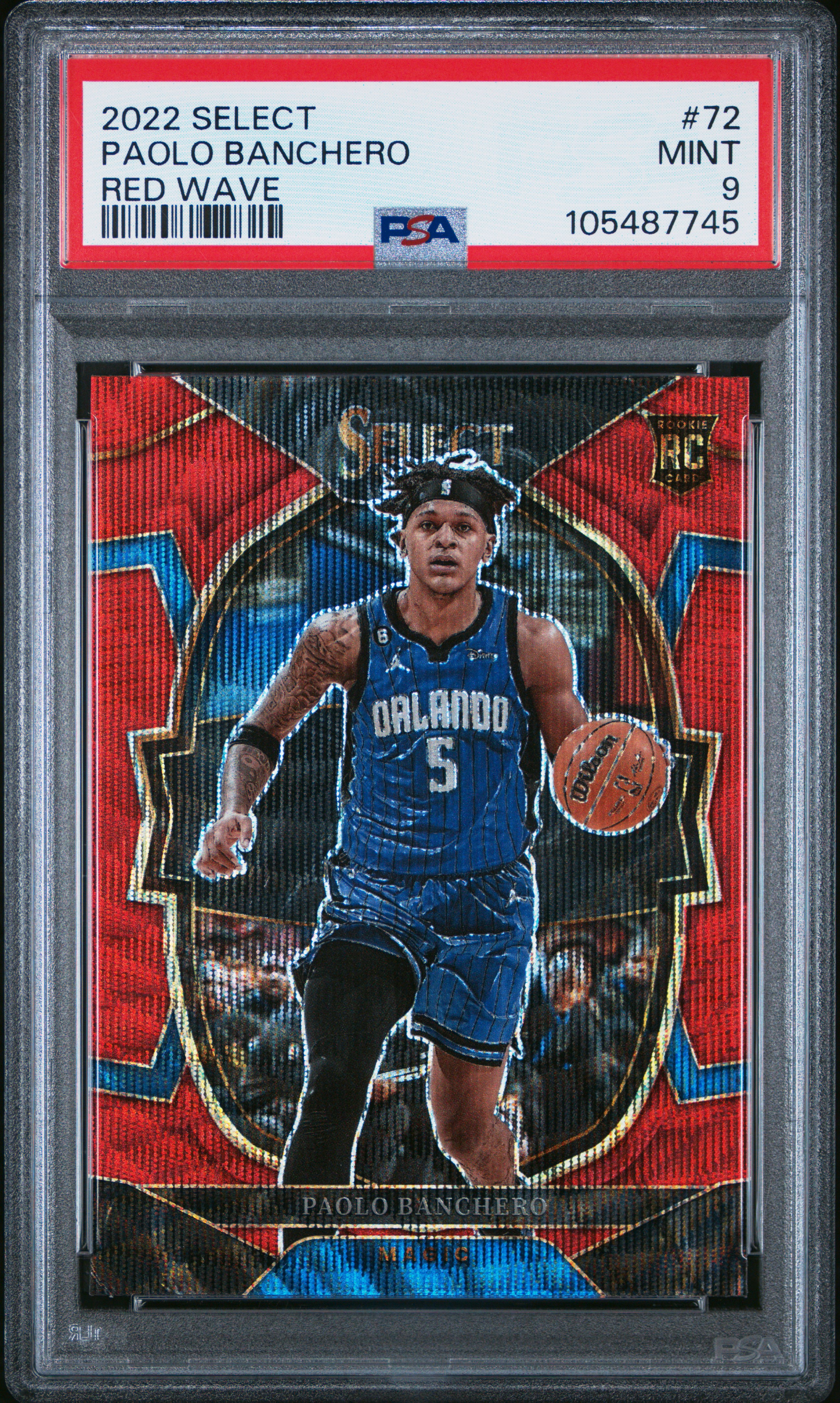 2022 Panini Select Paolo Banchero #72 (Red Wave) Mint 9 front