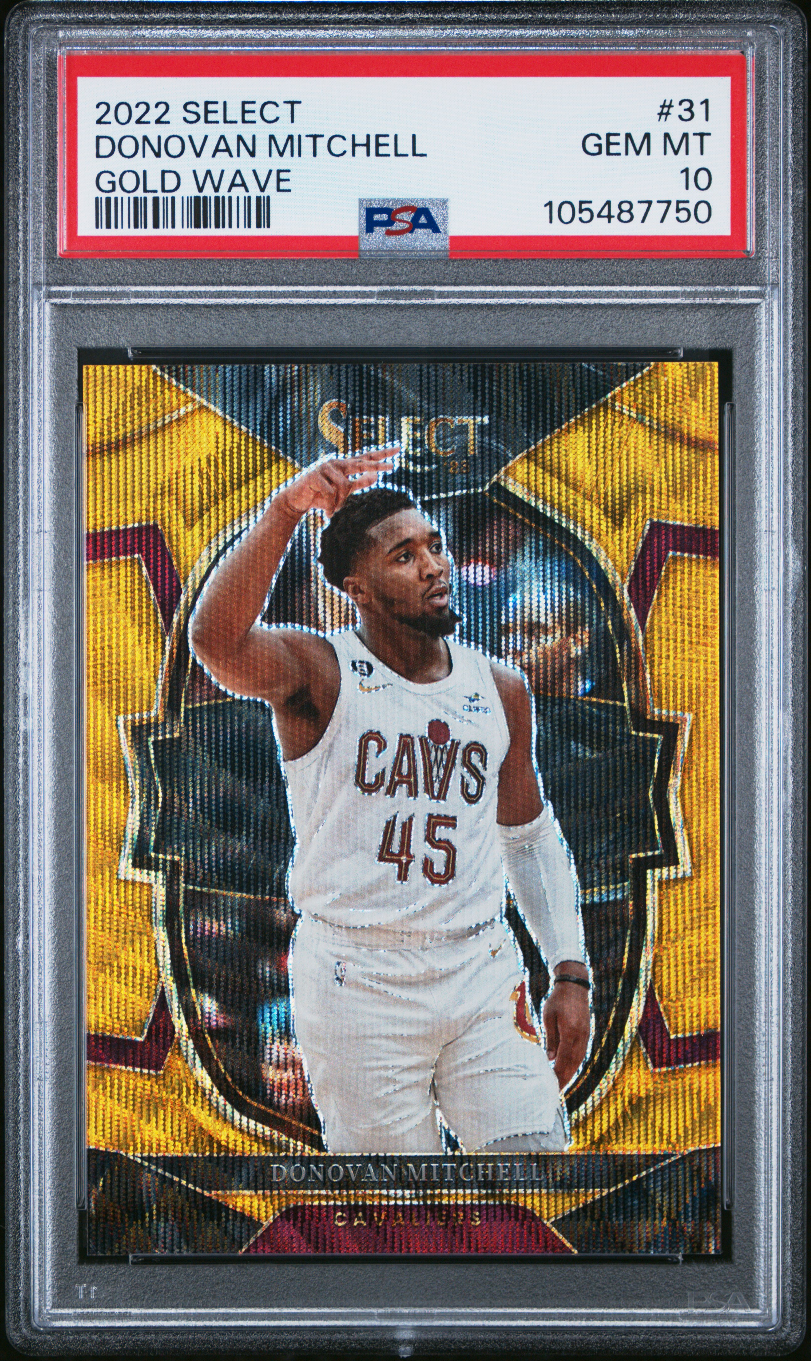 2022 Panini Select Donovan Mitchell #31 (Gold Wave) Gem Mt 10 front