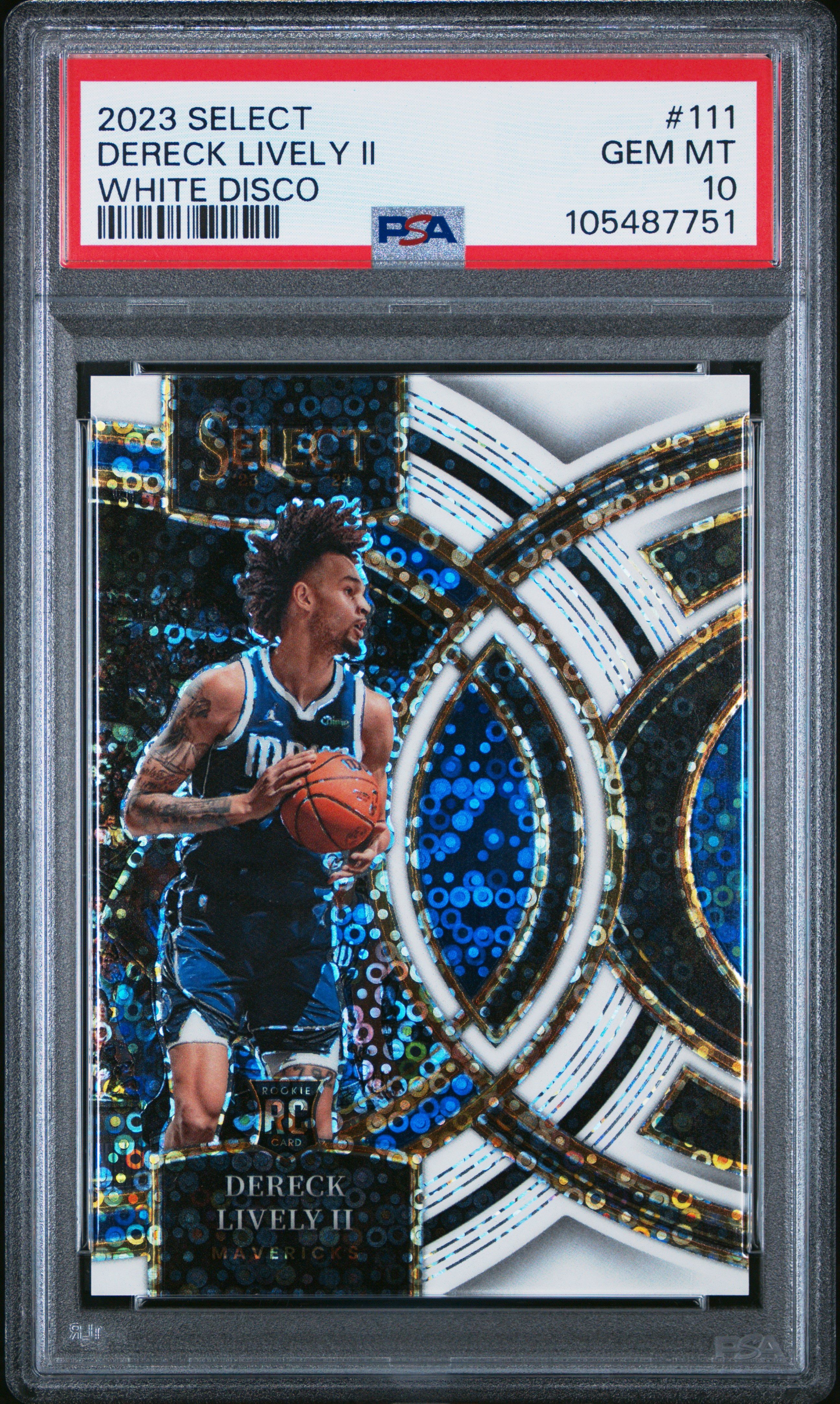 2023 Panini Select Dereck Lively Ii #111 (White Disco) Gem Mt 10 front