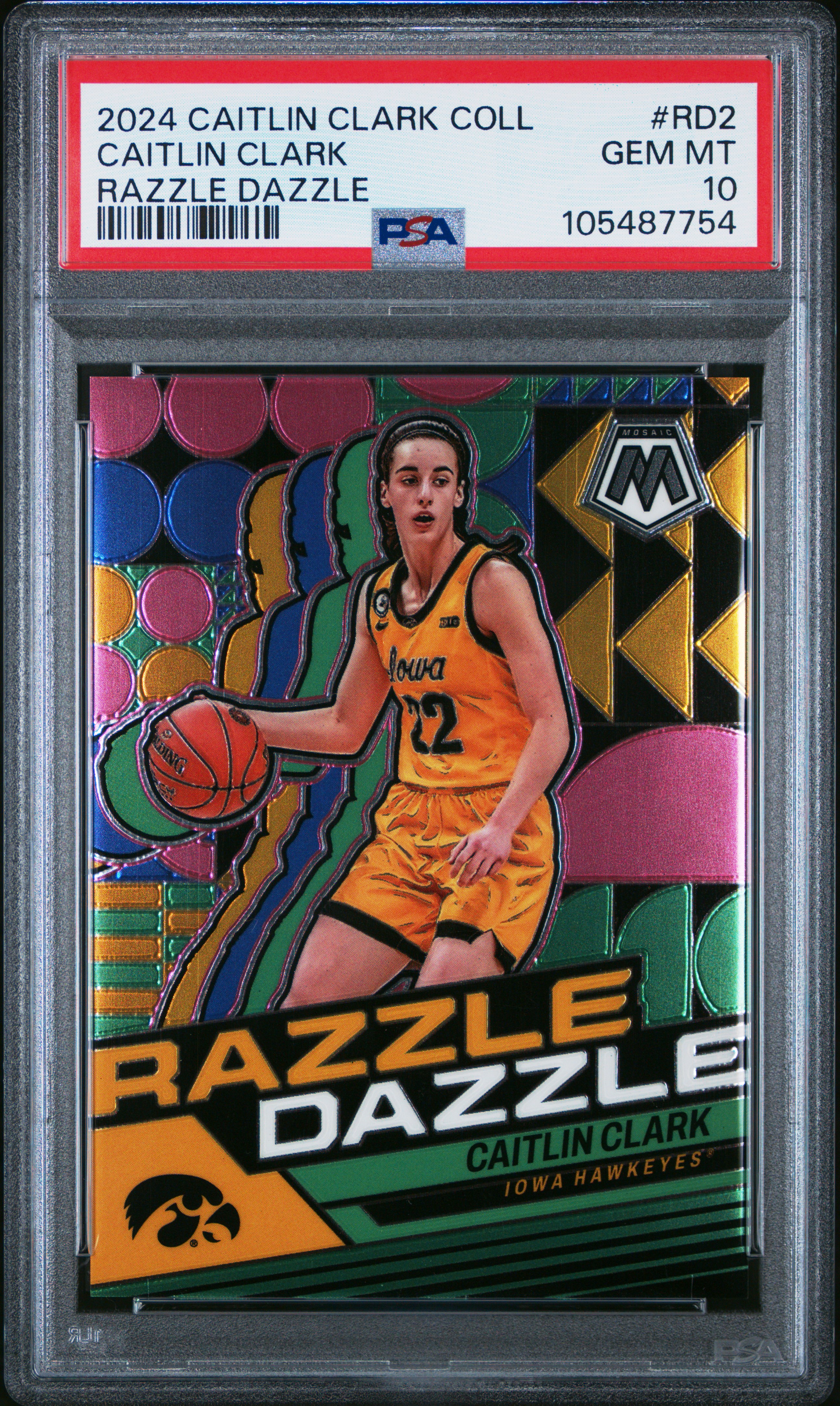 2024 Panini Caitlin Clark Collection Razzle Dazzle Caitlin Clark #Rd2 Gem Mt 10 front