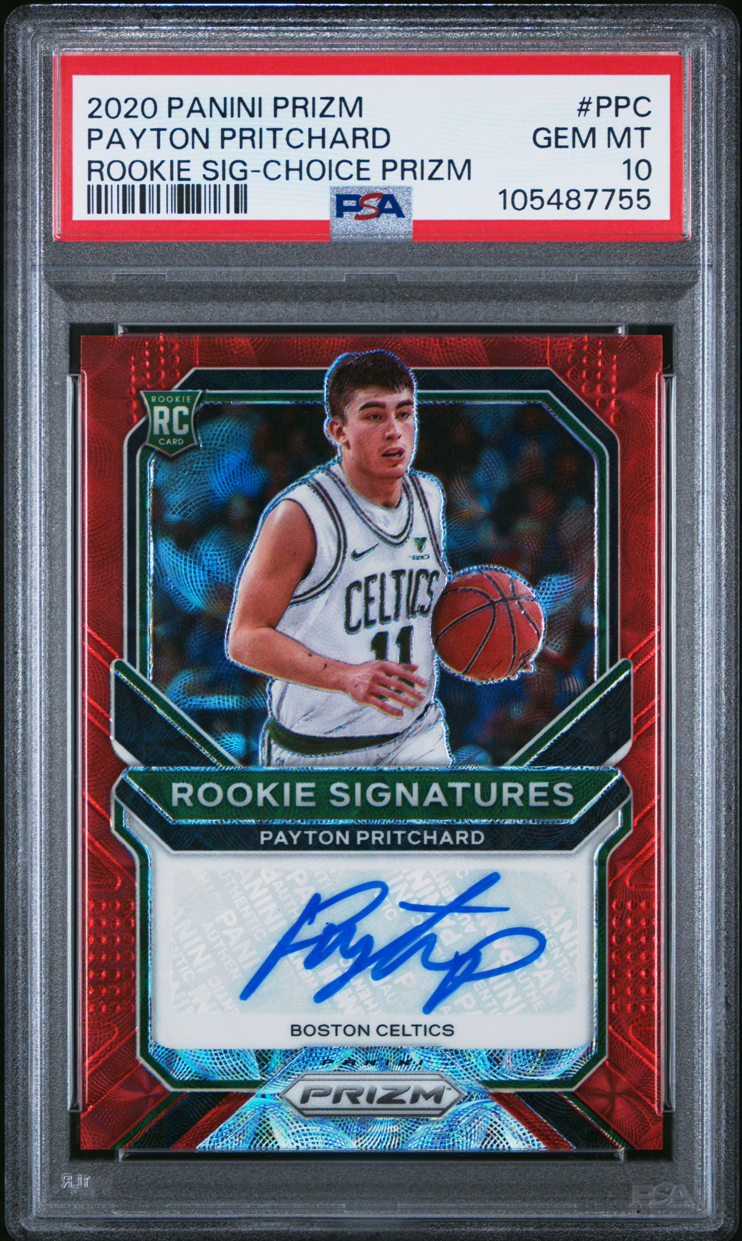 2020 Panini Prizm Rookie Signatures Payton Pritchard #Ppc (Rookie Sig-Choice Prizm) Gem Mt 10 front