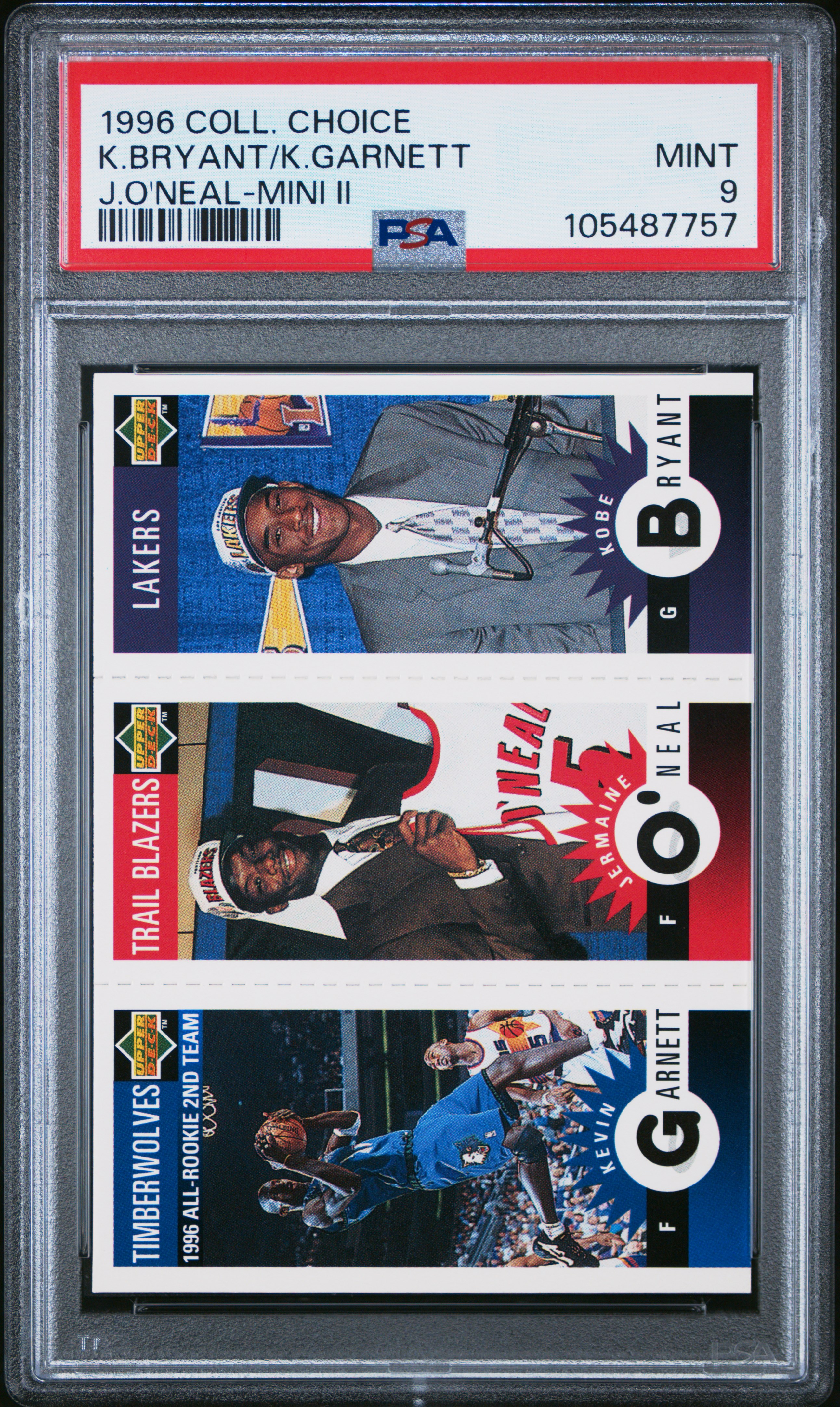 1996 Collector's Choice Mini Ii K.bryant/K.garnett (J.o'neal-Mini Ii) Mint 9 front