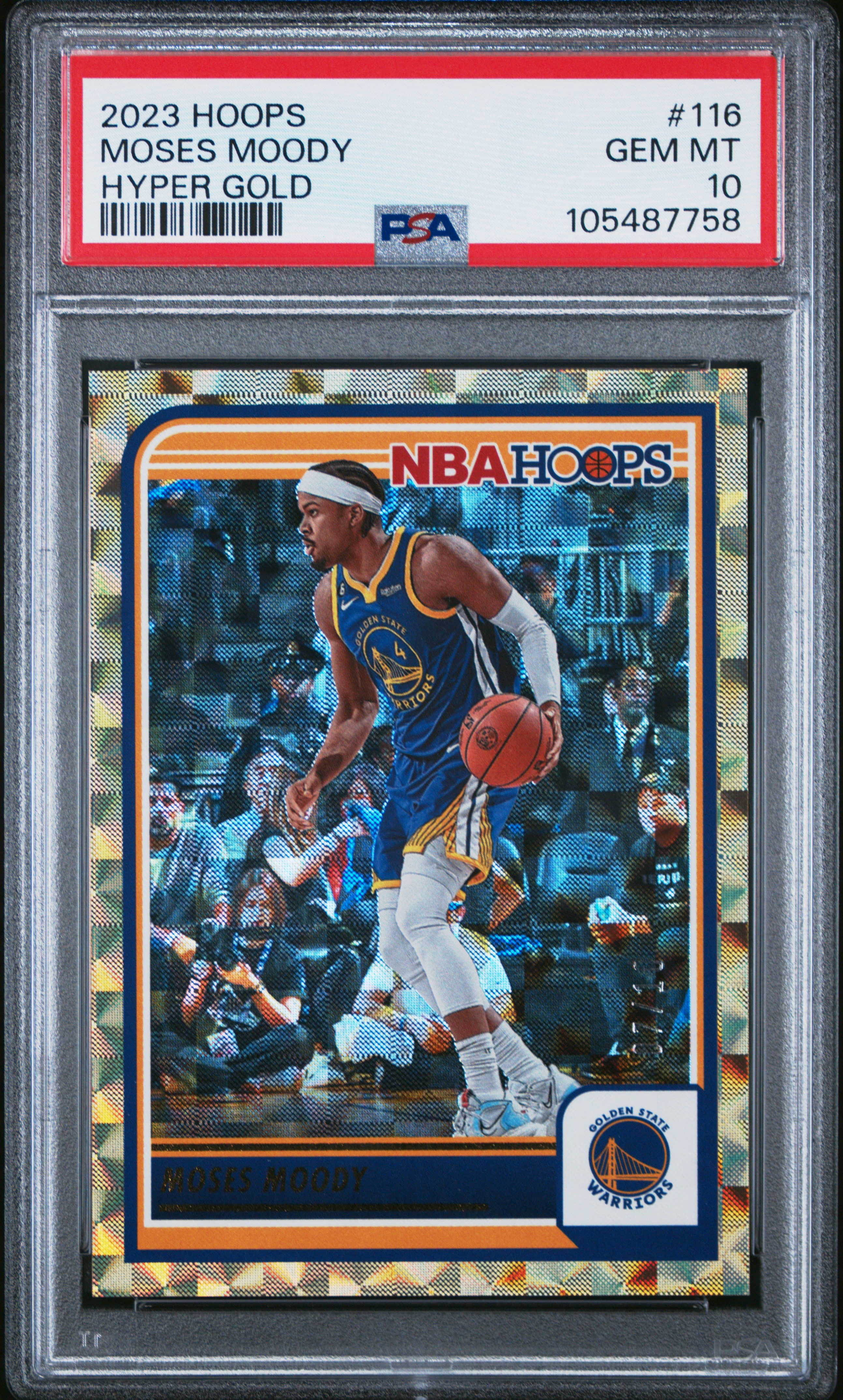 2023 Panini Nba Hoops Moses Moody #116 (Hyper Gold) Gem Mt 10 front