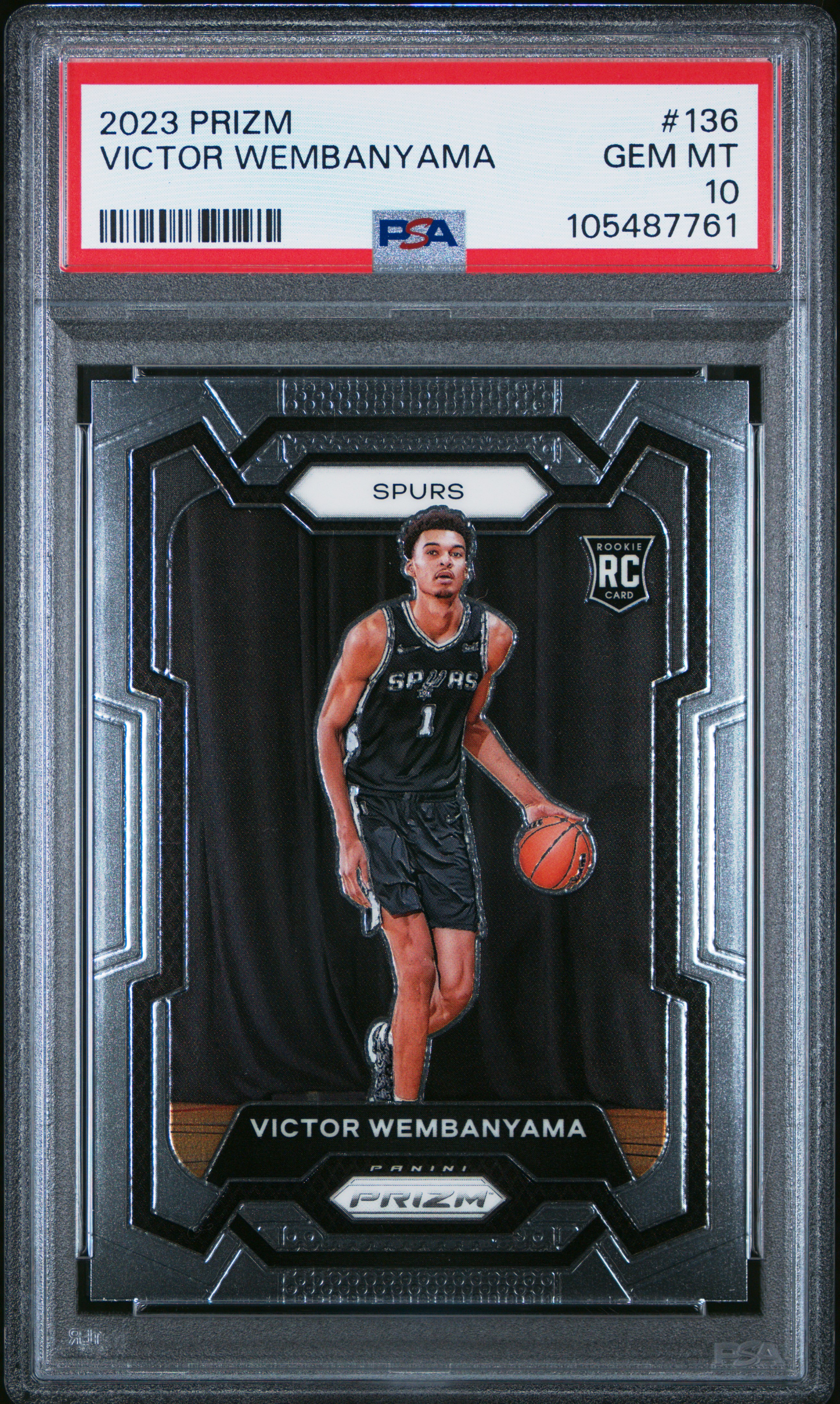 2023 Panini Prizm Victor Wembanyama #136 Gem Mt 10 front