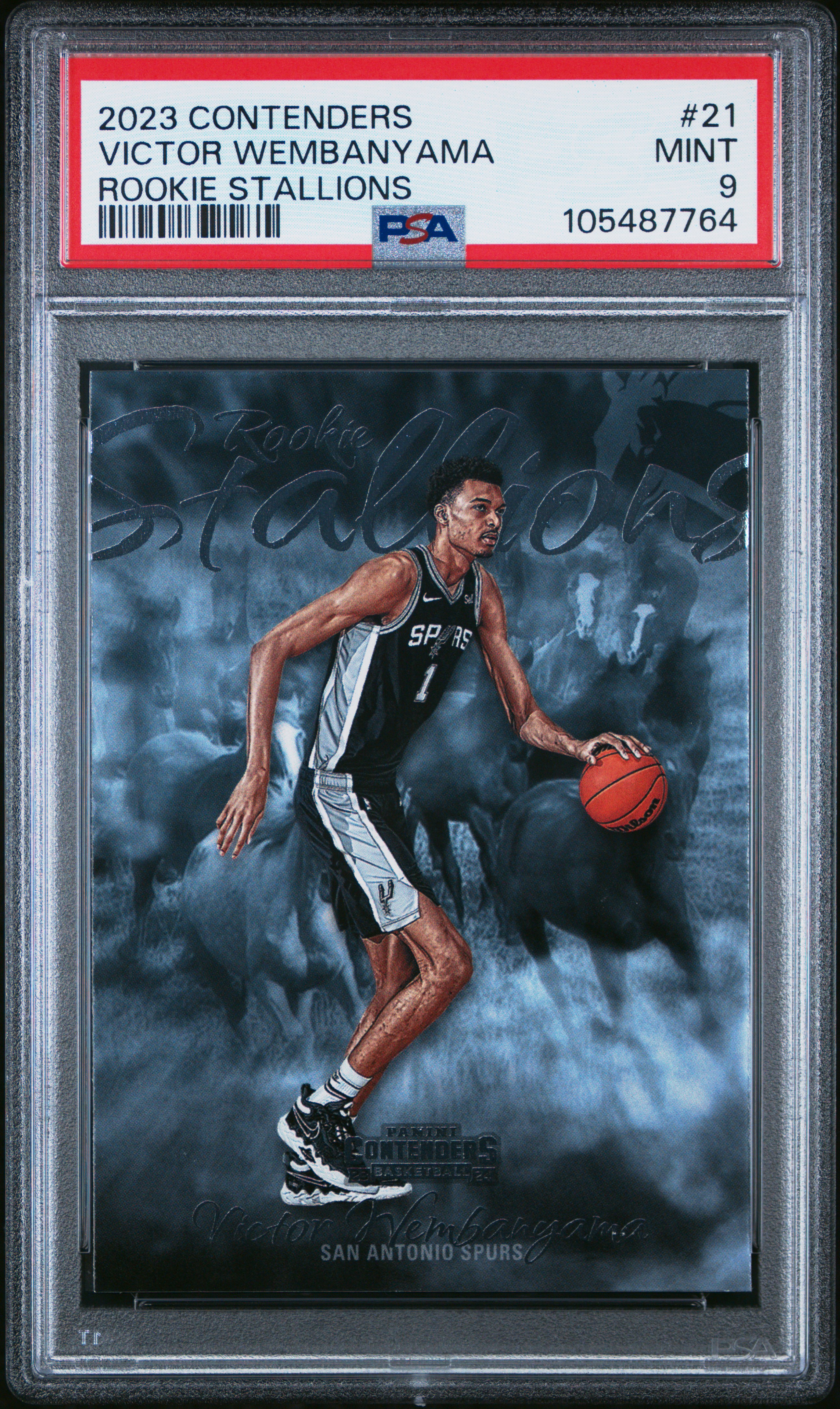 2023 Panini Contenders Rookie Stallions Victor Wembanyama #21 Mint 9 front
