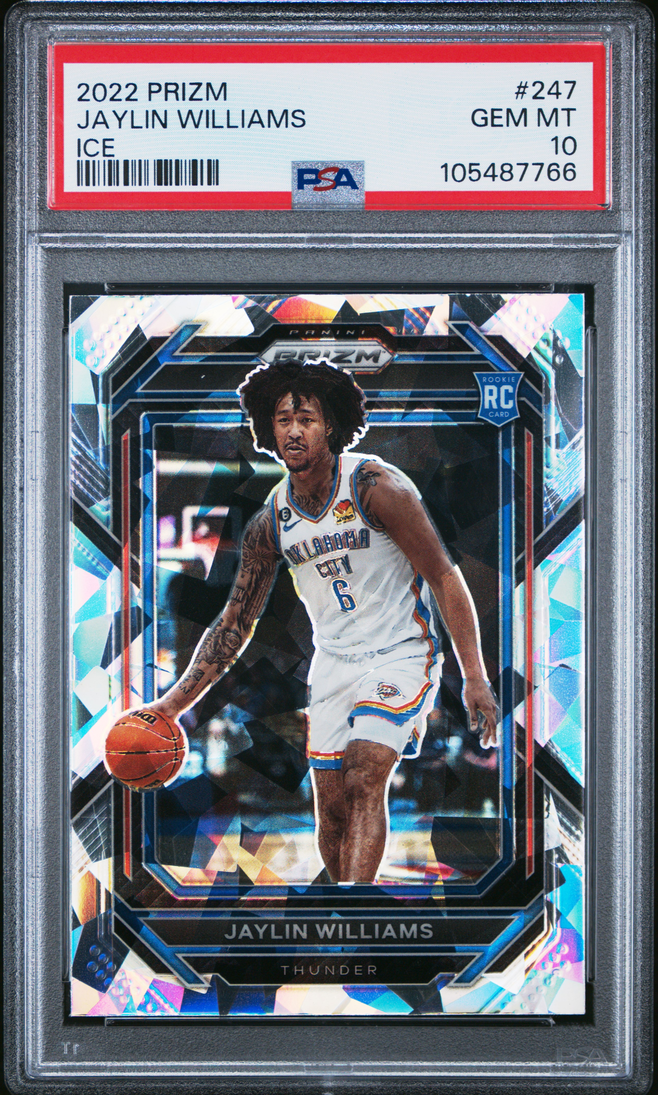 2022 Panini Prizm Jaylin Williams #247 (Ice) Gem Mt 10 front