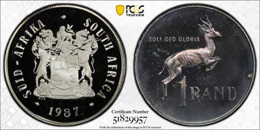 1987 Rand Silver PR67DCAM