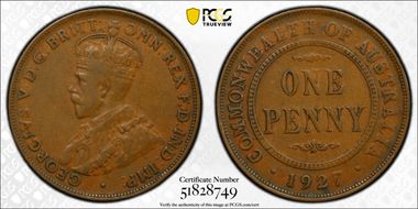 1927 (m) 1D Indian obverse VF30BN