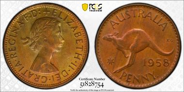 1958 Y. (p) 1D MS63RB