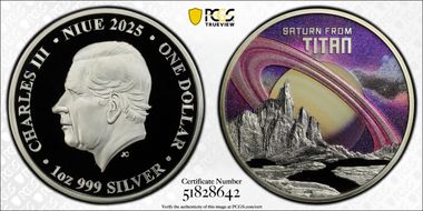 2025 $1 Saturn from Titan Colorized PR69DCAM