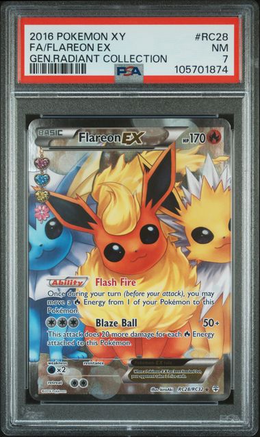 2016 Pokemon Xy Generations Radiant Collection Fa/Flareon Ex #Rc28 (Gen.radiant Collection) Nm 7 front
