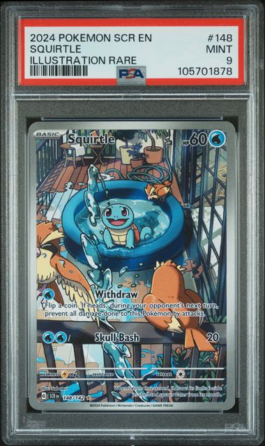 2024 Pokemon Scr En-Stellar Crown Squirtle #148 (Illustration Rare) Mint 9 front