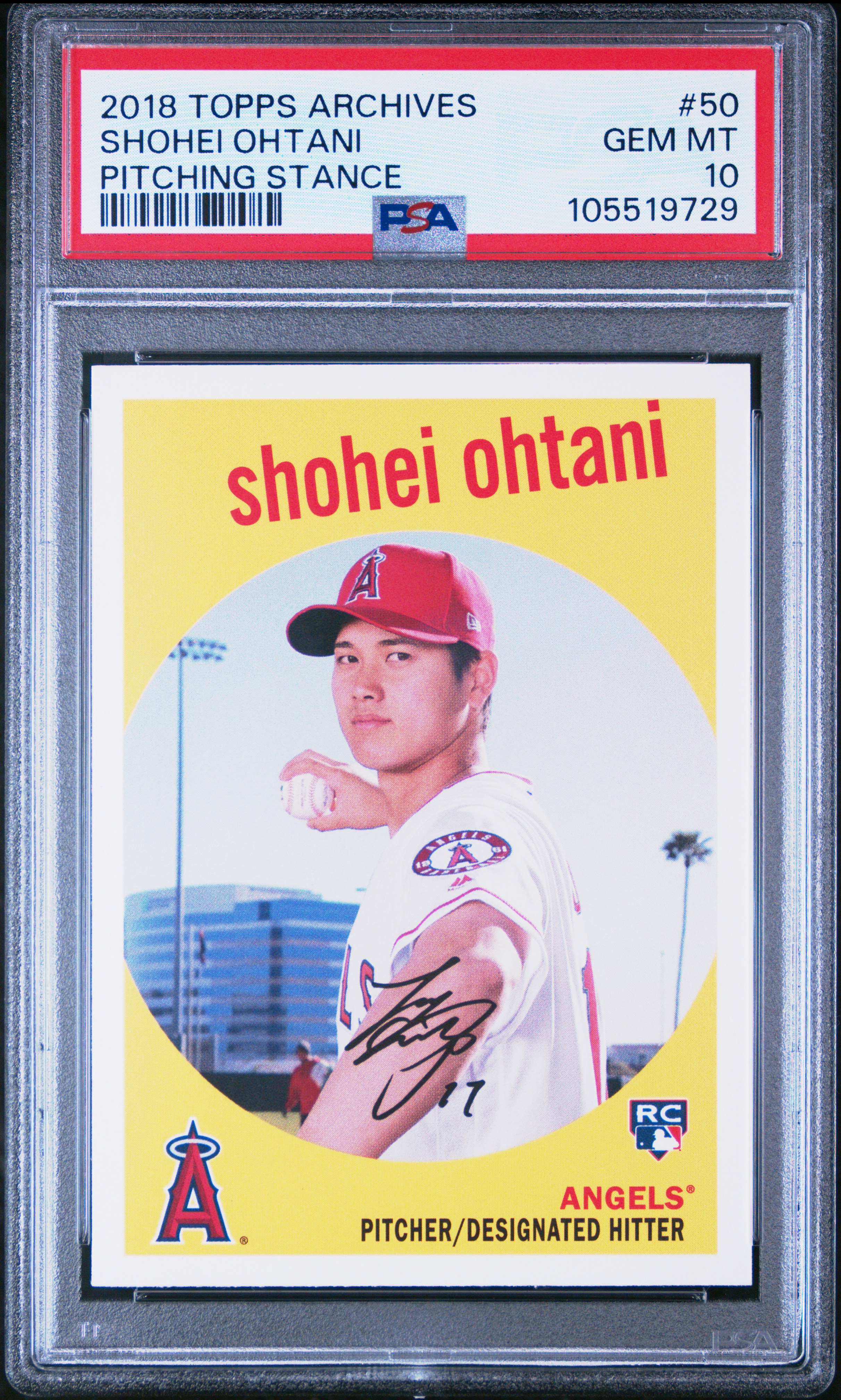 2018 Topps Archives Shohei Ohtani #50 (Pitching Stance) Gem Mt 10 front