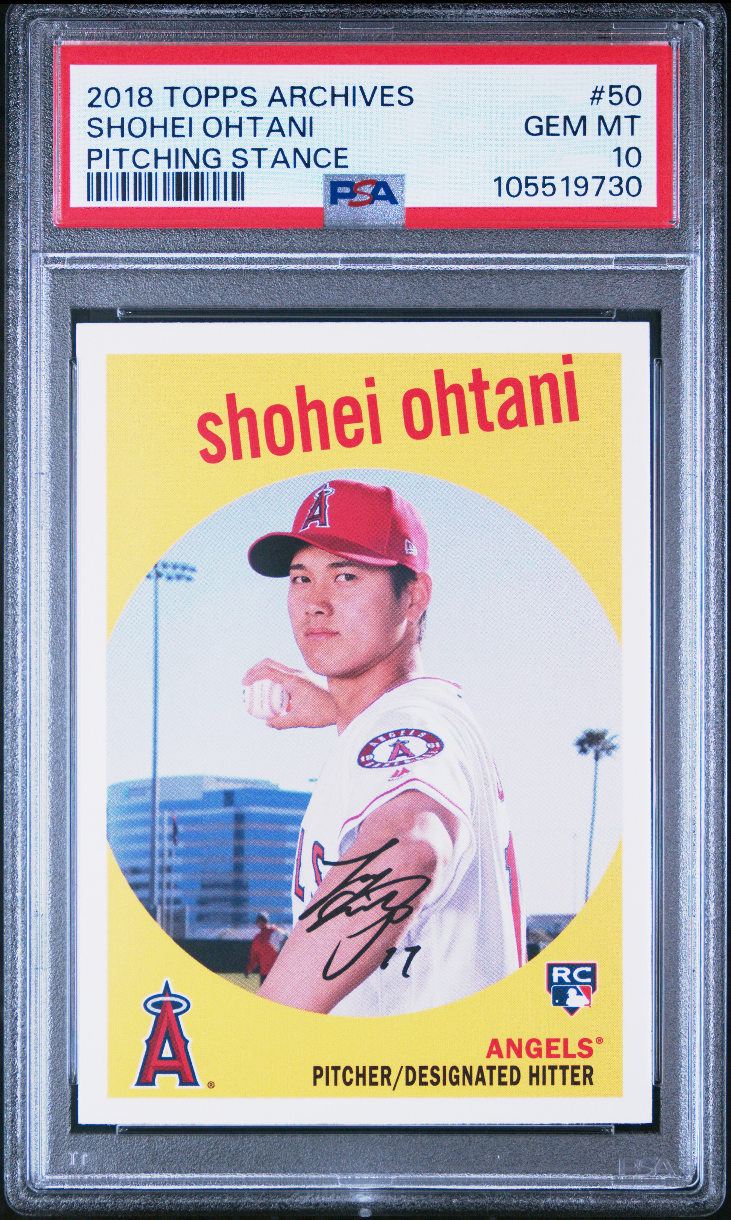 2018 Topps Archives Shohei Ohtani #50 (Pitching Stance) Gem Mt 10 front