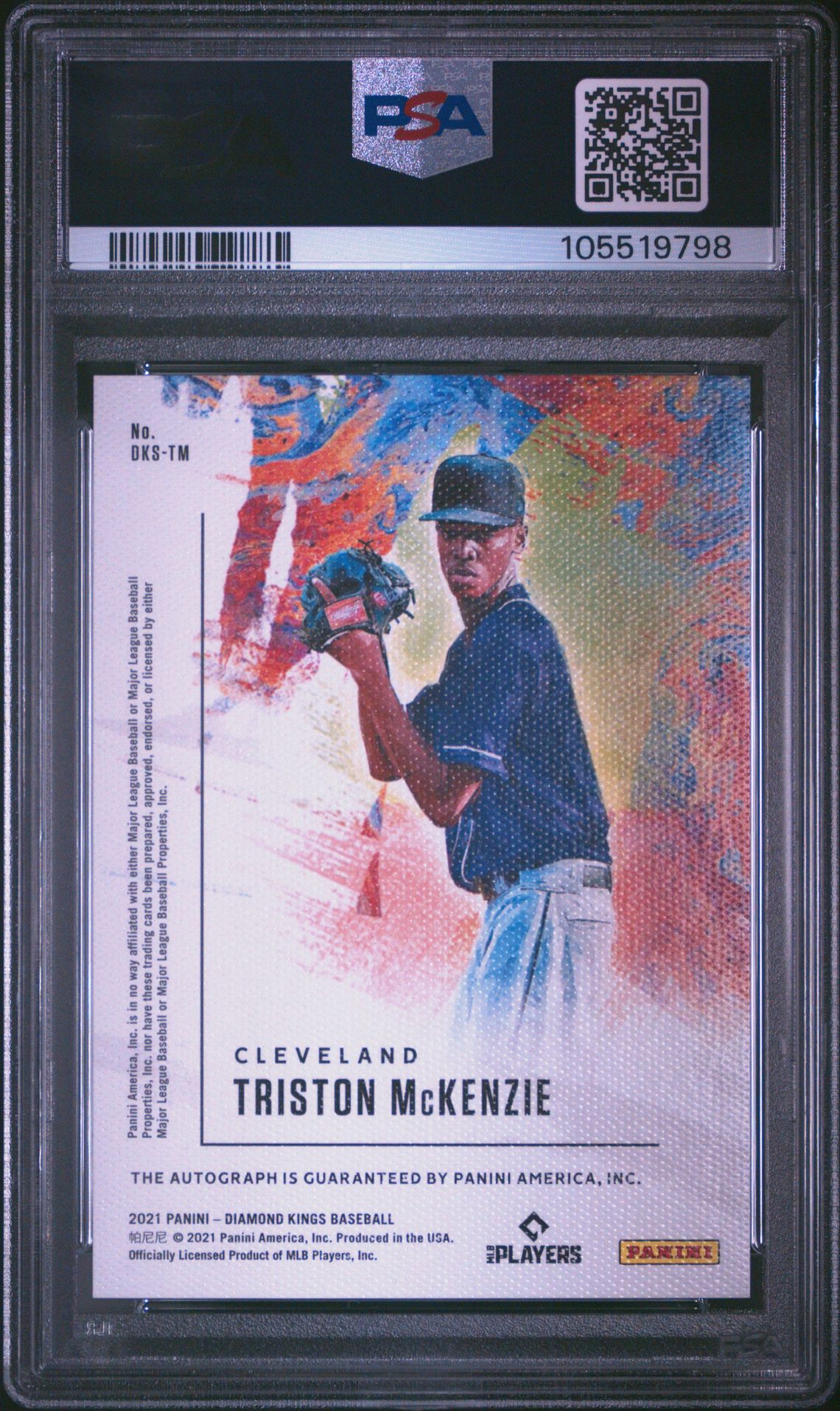 2021 Panini Diamond Kings Dk Signatures Triston Mckenzie #Dkstm (Dk Sig-Masterpiece 1/1) Mint 9 back