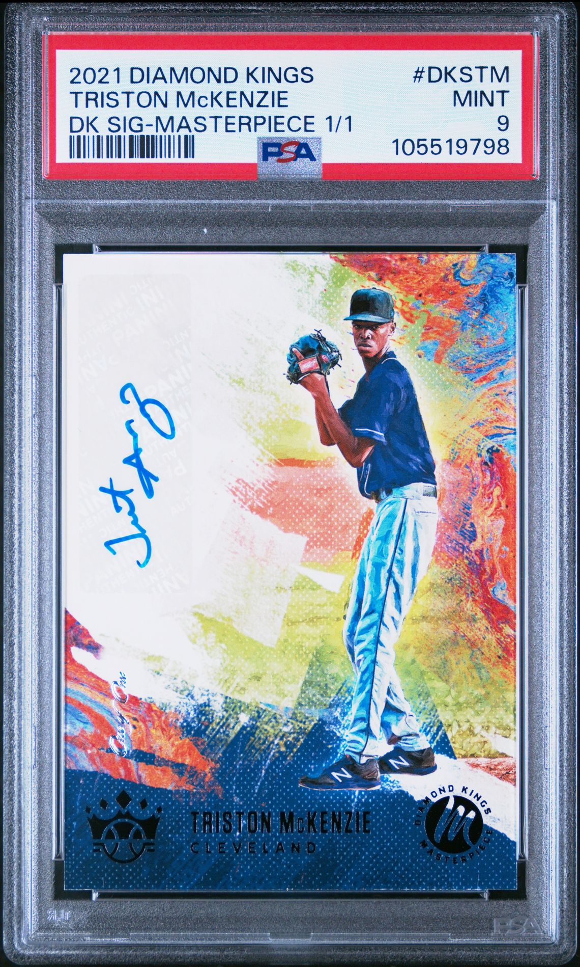 2021 Panini Diamond Kings Dk Signatures Triston Mckenzie #Dkstm (Dk Sig-Masterpiece 1/1) Mint 9 front