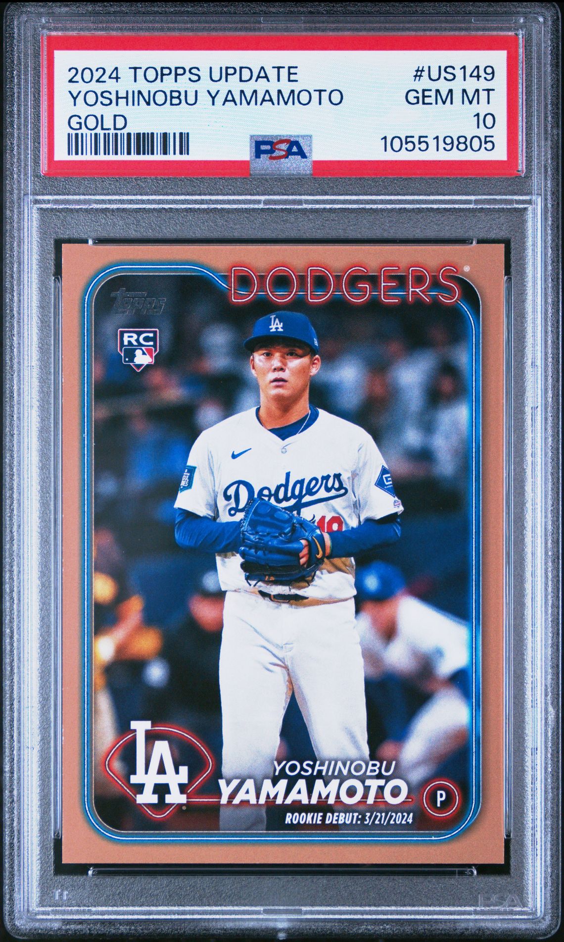 2024 Topps Update Yoshinobu Yamamoto #Us149 (Gold) Gem Mt 10 front