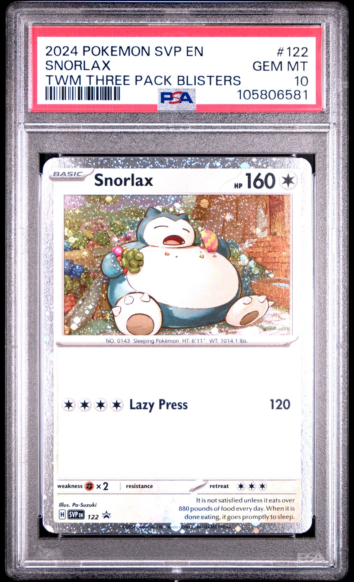 2024 Pokemon POKEMON SVP EN-SV BLACK STAR PROMO TWM THREE PACK BLISTER #122 Snorlax front