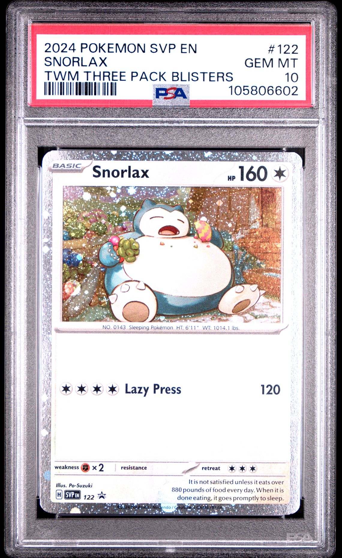 2024 Pokemon POKEMON SVP EN-SV BLACK STAR PROMO TWM THREE PACK BLISTER #122 Snorlax front