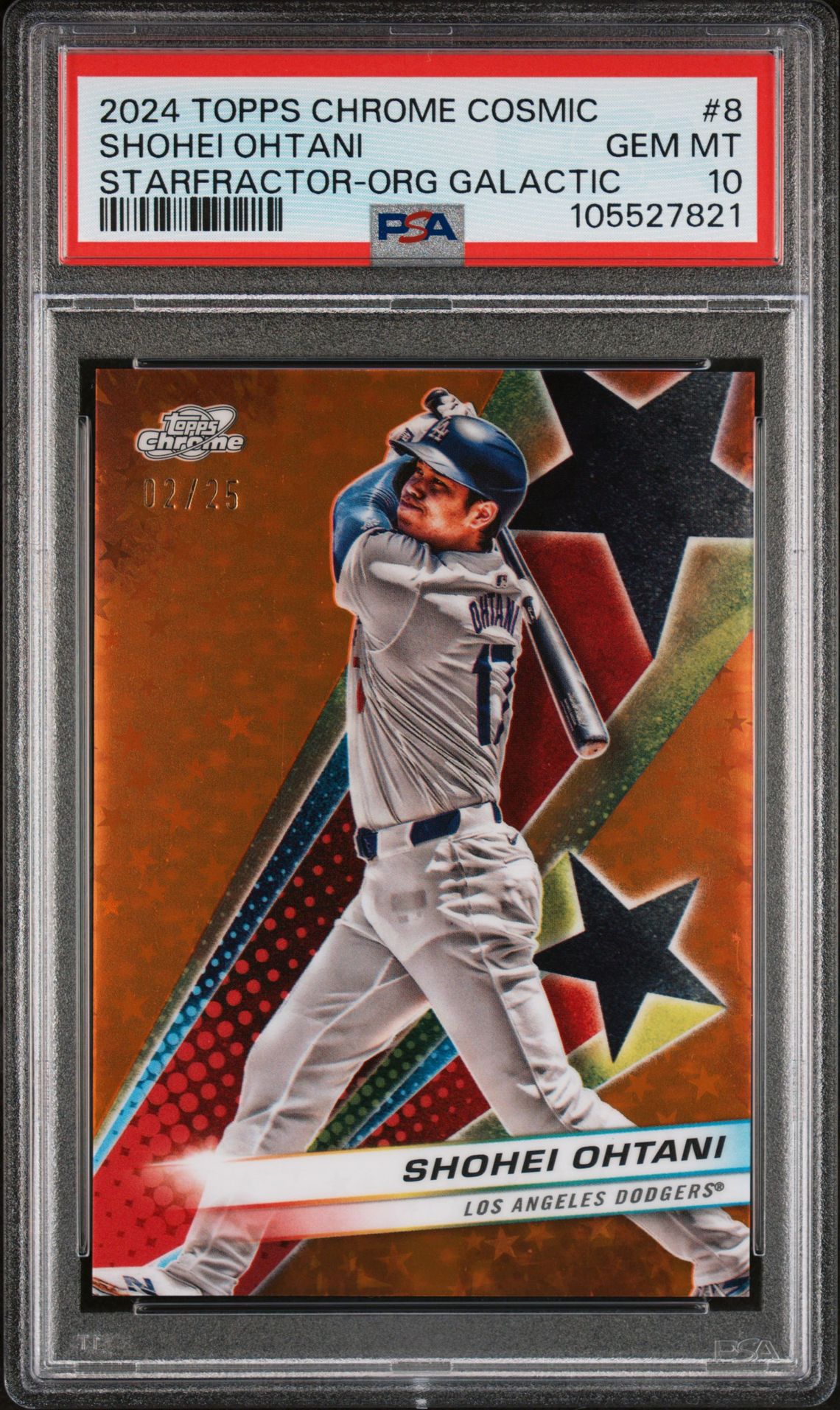 2024 Topps TOPPS COSMIC CHROME STARFRACTOR Orange #8 Shohei Ohtani front