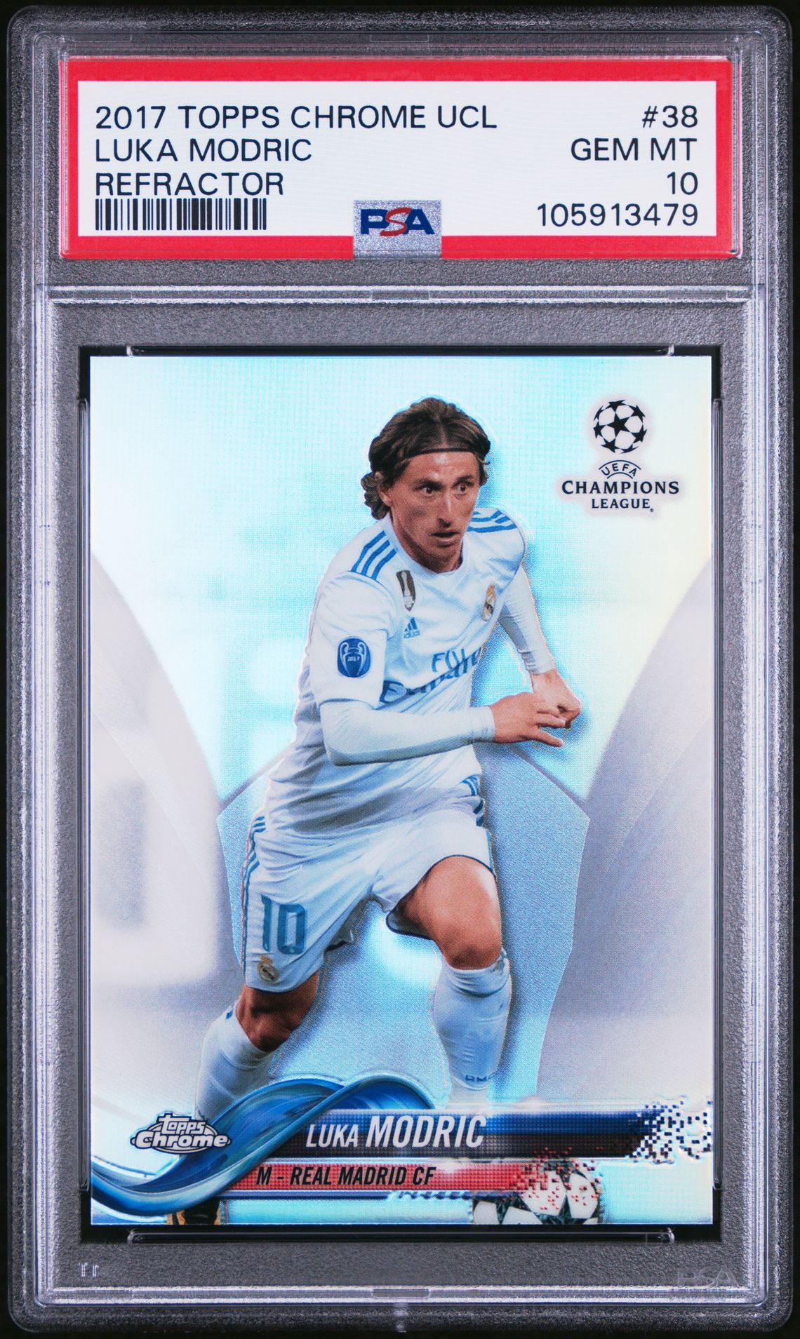 2017 Topps Chrome Uefa Champions League Luka Modric #38 (Refractor) Gem Mt 10 front