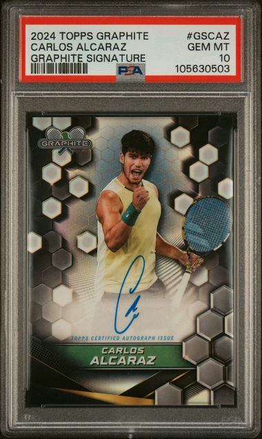 2024 Topps TOPPS GRAPHITE TENNIS GRAPHITE SIGNATURES Refractor #GSCAZ Carlos Alcaraz front